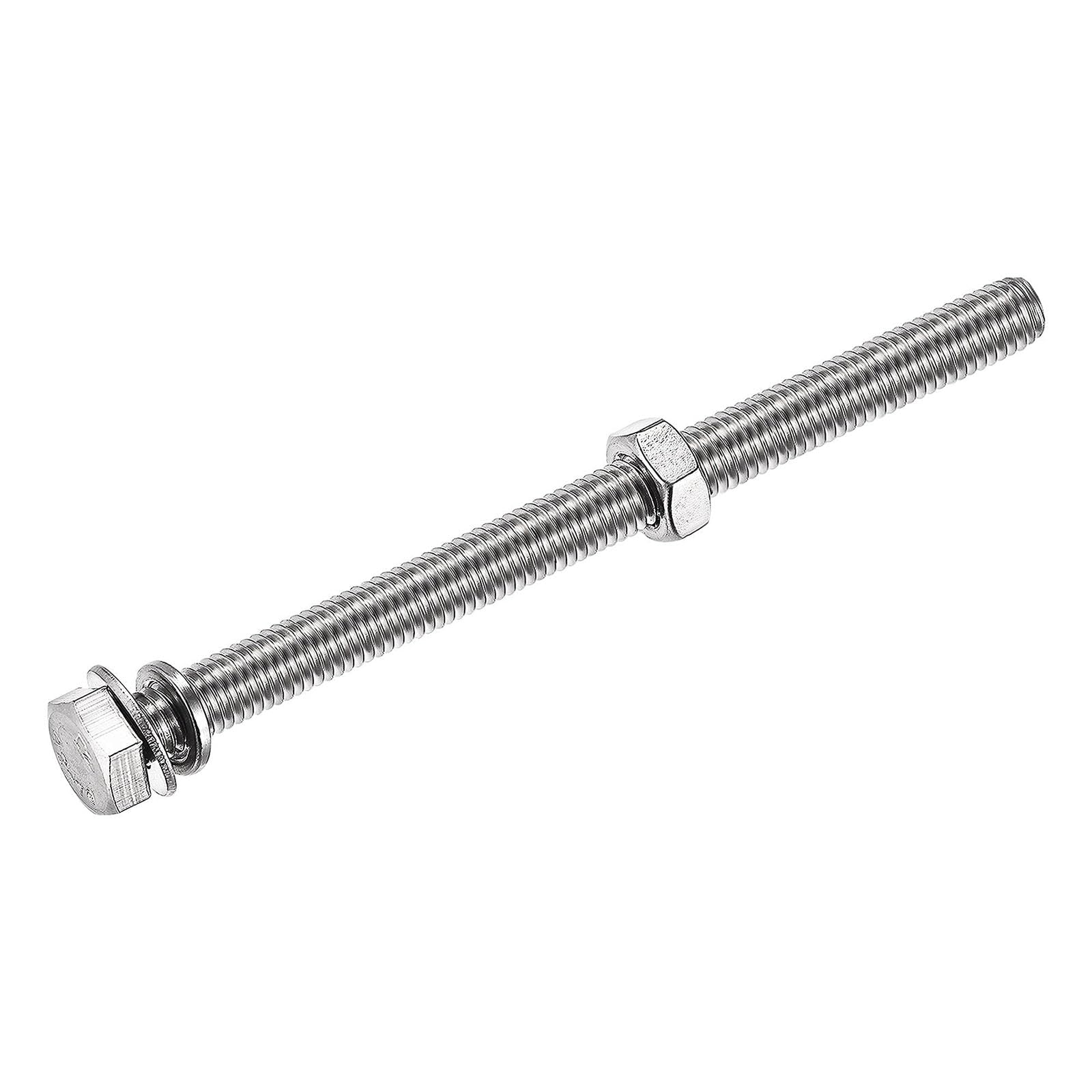 TOP-VIGOR 4Pcs M8 x 100mm Hex Head Screws Bolts, Nuts, Flat & Lock Washers Kits - Image 4