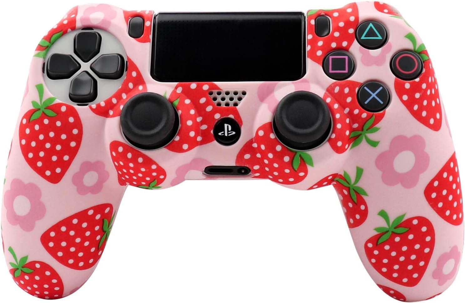 RALAN Pink Controller Skins for PS4,Fruit Silicone Controller Cover Skin Protector Compatible /PS4 Slim/PS4 Pro Controller with 2 Cute Thumb Grips Caps… - Image 2
