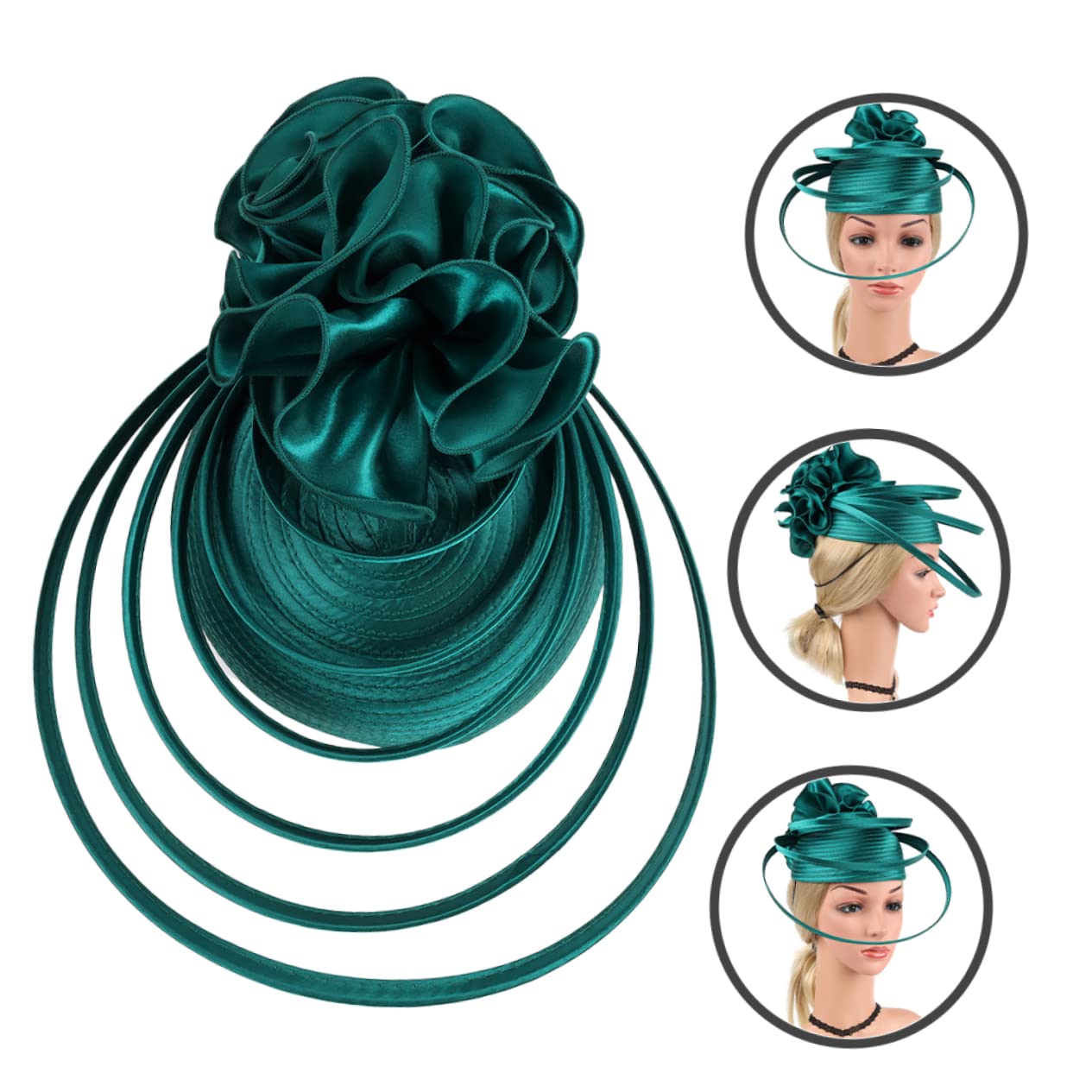 Copricapo Affascinante Cappello d'Epoca Copricapo da Sposa Copricapo per Banchetti Copricapo della Sposa Wedding Fascinatore Rosa Donne Coperto affascinatore della Sposa Ass Rosy
