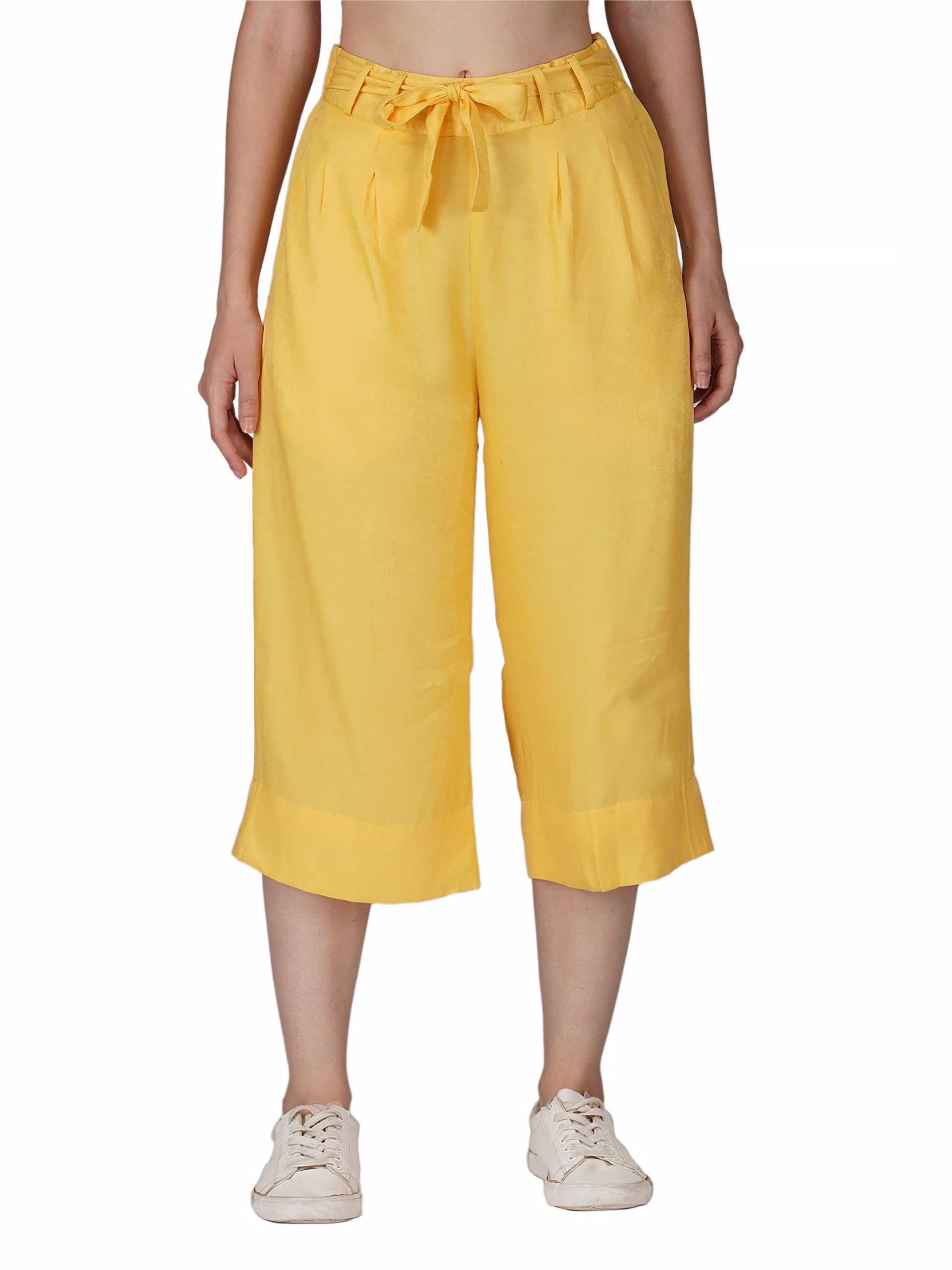 Women's Culottes Pants with Waist Belt - Stylish and Comfortable Wide Leg Trousers - Trendy Belted Design - Versatile and Chic Bottoms for Women-image-33