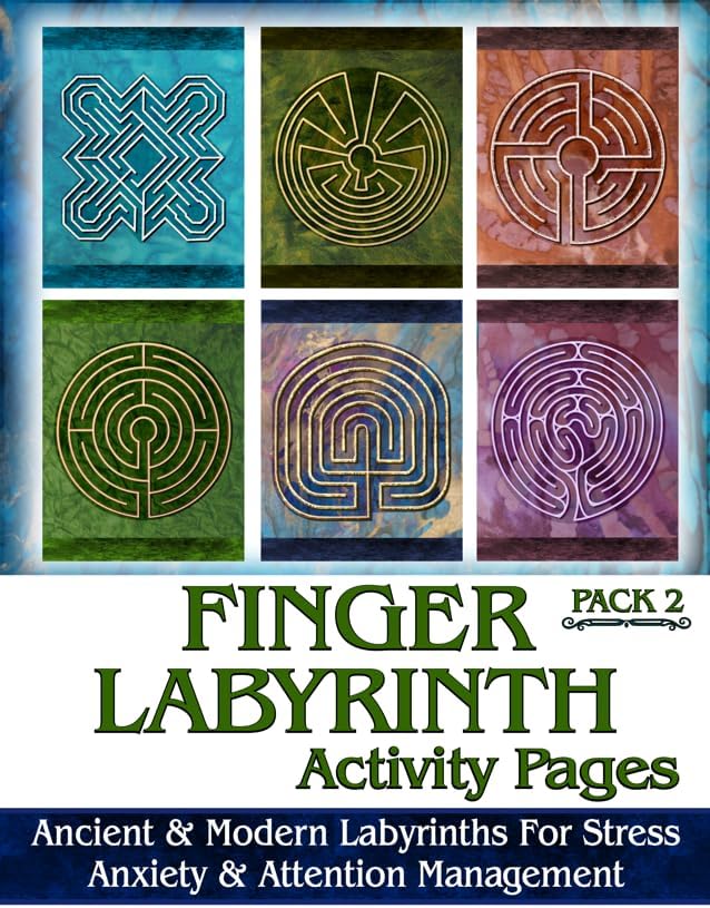 Finger Labyrinth Activity Pages Pack 2: Focus Tools for Stress, Anxiety & Attemtion Management