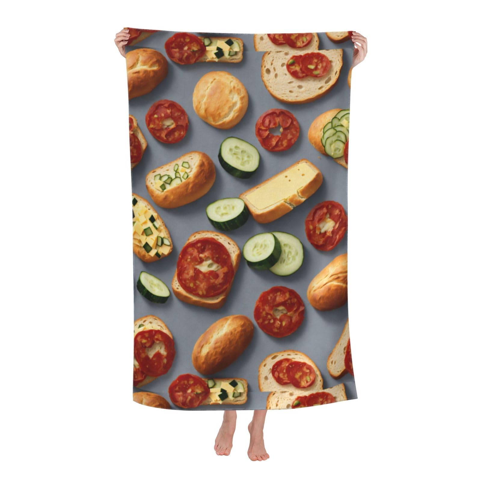 Cbaaghh Healthy Food Print Adult Beach Towels,Beach & Pool Towel,Beach Towels,Towels For Camping