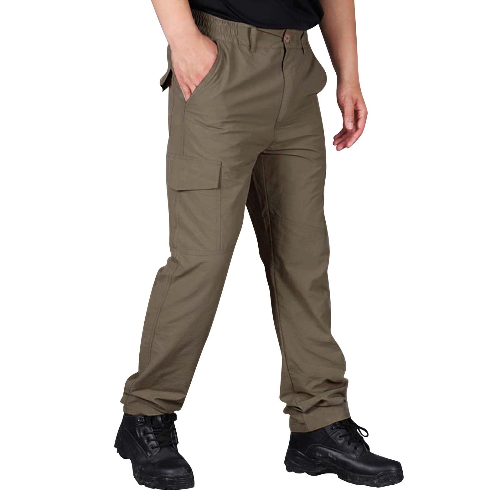 Cargo Pants for Men Ripstop Waterproof Flex Camo Tactical Pants Multi Pocket Lightweight Camping Hiking Work Pants
