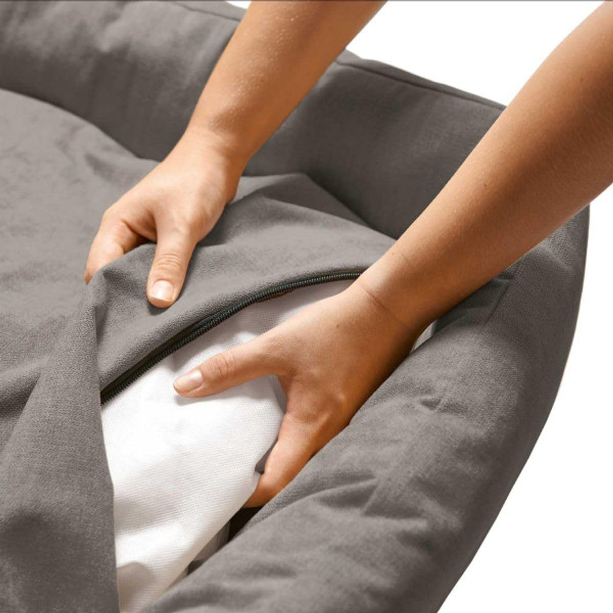 HUNTER EIBY Hundesofa, schmutzabweisend, Easy CLEAN-Technologie, pflegeleicht, M, grau