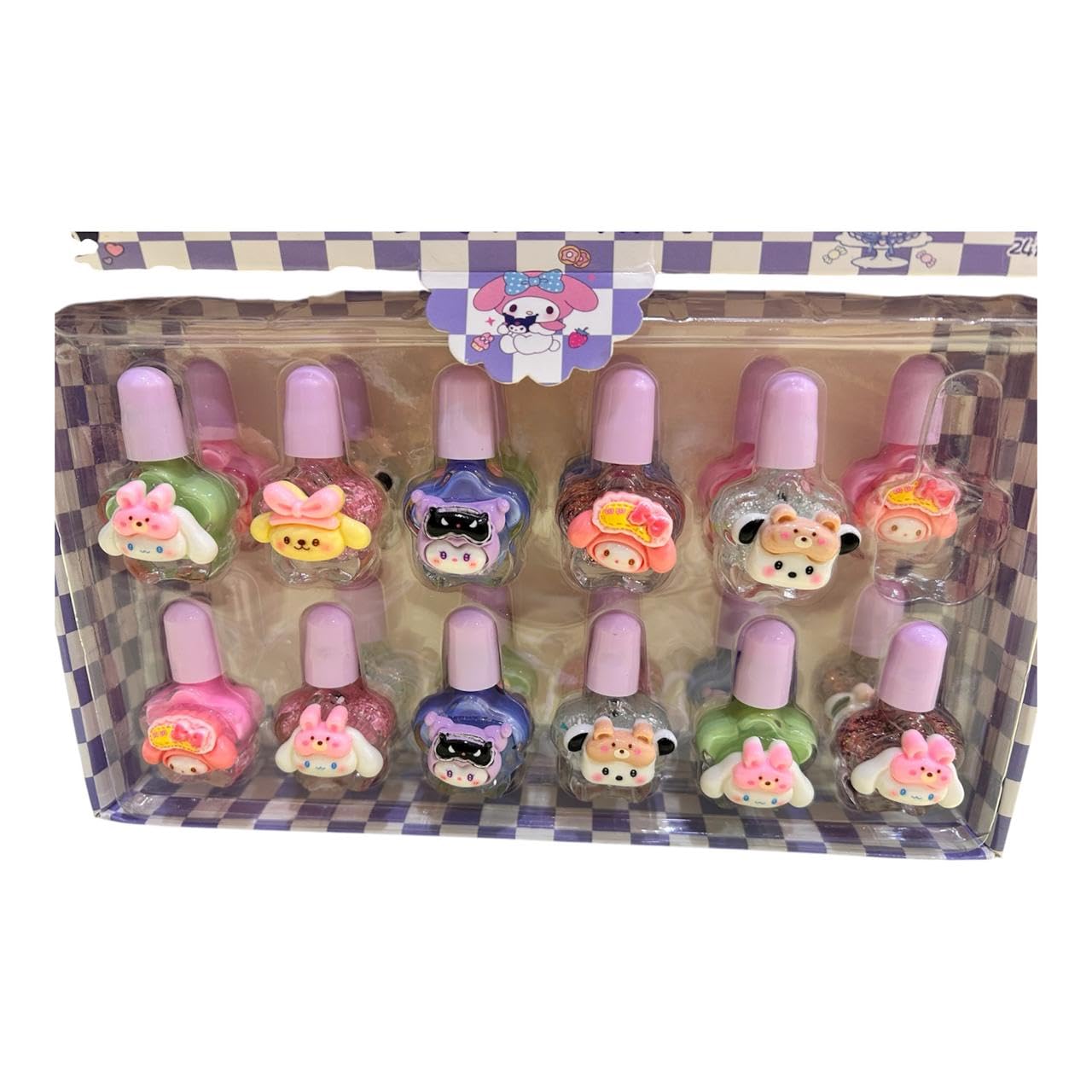 Kids cute Nail Polish Set, Cute kids Character Design, Multicolour Mini Bottles, Pack of 3, random colours-picture-33