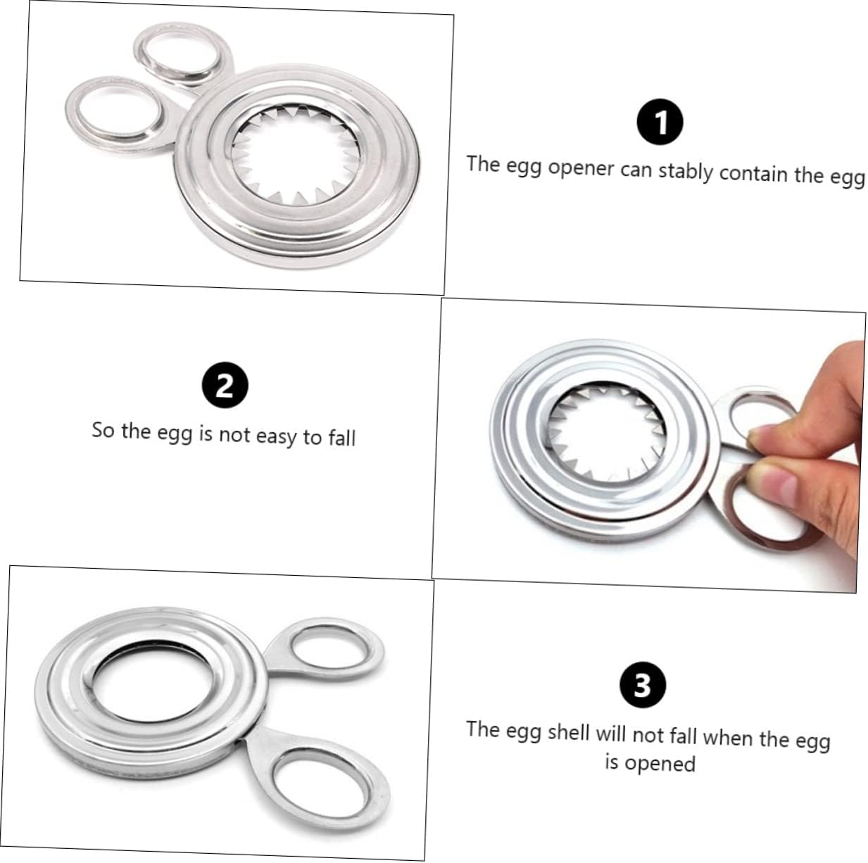 Stainless Steel Eggshell Opener Peeler Tool for Quickly Opening Shells