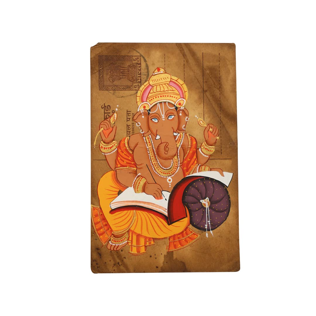 THIRD EYE CRYSTALS Postcards Hindu God Ganesh Figurine Indian Statue Hand Carved Wall Decorative Postcards Diy Art And Craft Vintage Retro Old Postcards Easter Cards Ganesha Idol Gift