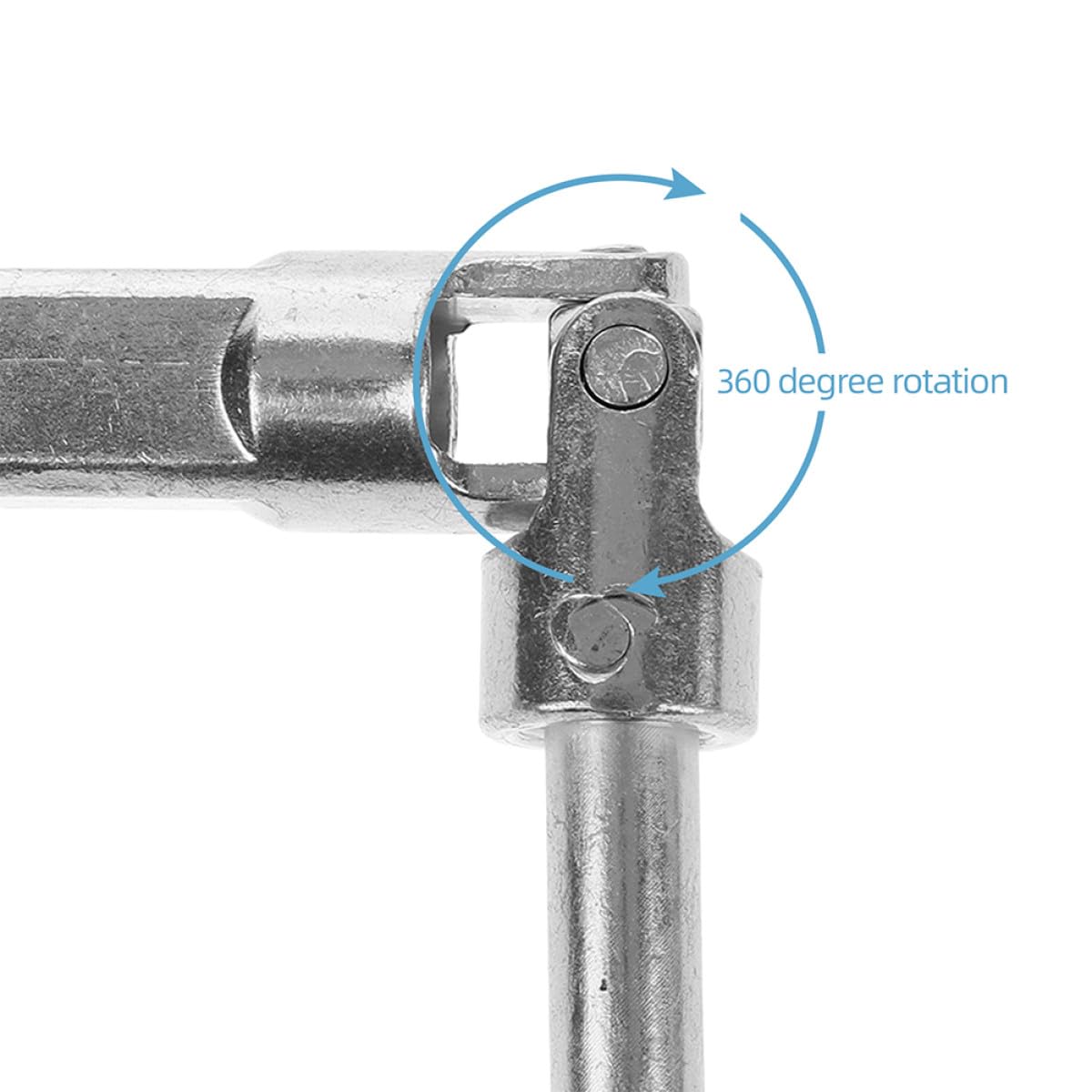 SHINEOFI Accessoires pour Cric Hydraulique Horizontal 2pcs Flexible Design Axe Cardan en Acier Contrôle la Chute et Réglage D'angle