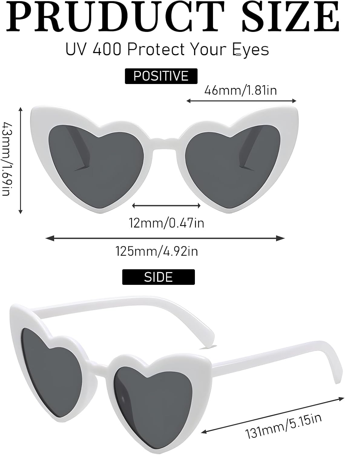 YQVIE 50/100 Pack Heart Shaped Sunglasses Bulk for Adult Heart Cat Eye Black White Glasses for Bachelorette Party