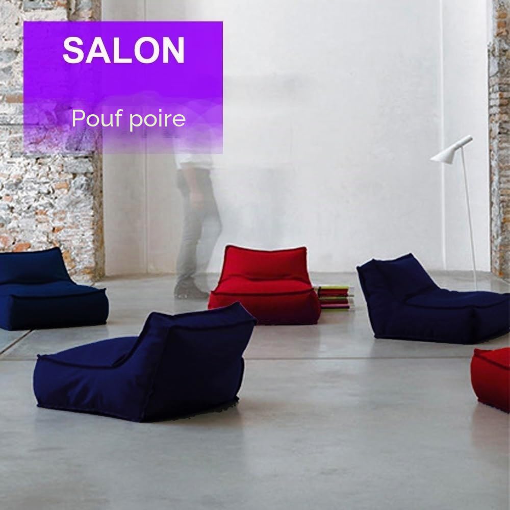 SXBCyan Housse de Pouf Chaises (sans Remplissage) Imperméable Pouf Exterieur pour Adultes Oxford Chaise Longue de Plage Jardin Plage Camp Pouf Canapé Lit Puff Salon (Dark Gray)