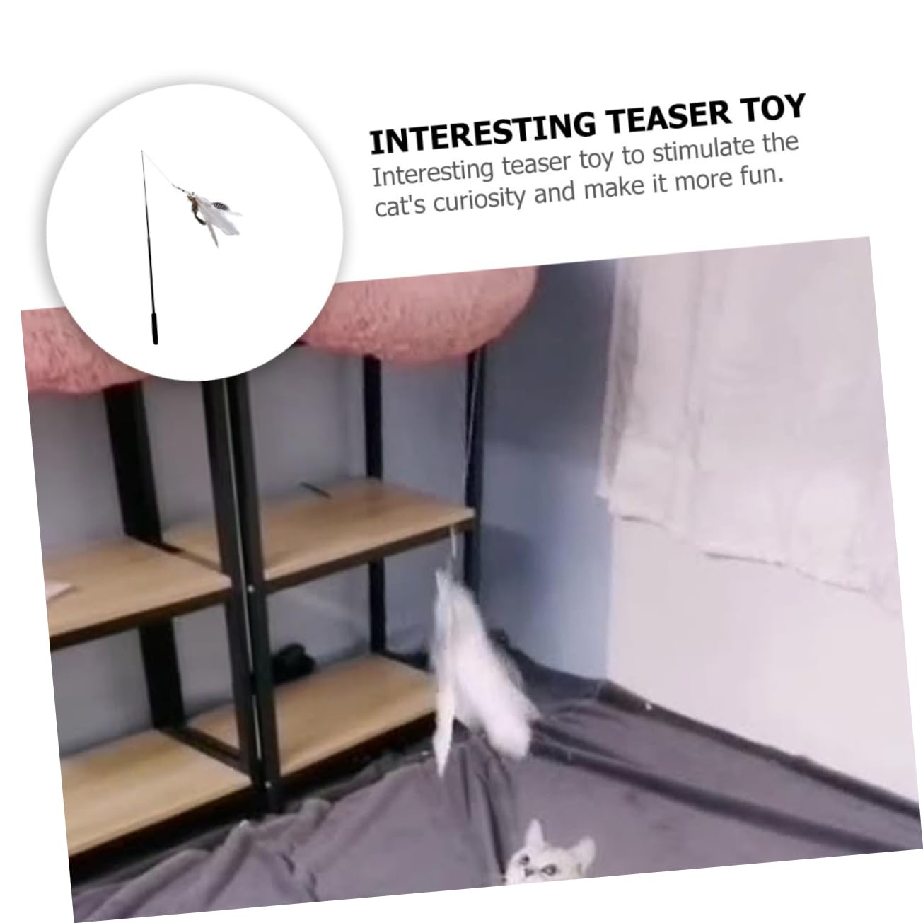 DOITOOL 8piezas Varita Interactiva para Gatos De Coloridas Juguete Telescópico para Estimulación y Diversión De Mascotas