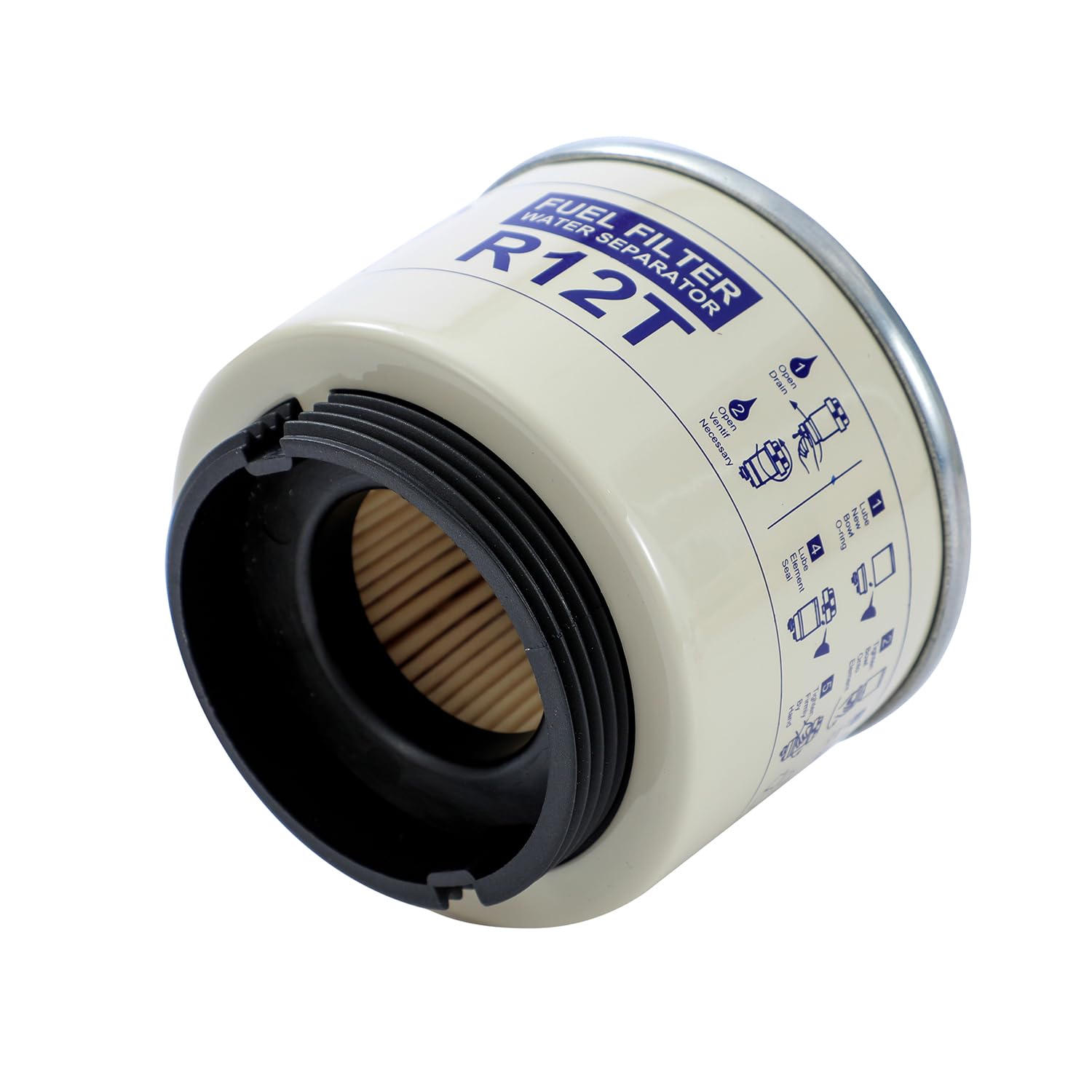 KATSU Tools Filtro Diésel Separador de Agua Conjunto R12T con 2 Filtros Adicionales para Motores Diésel, Barcos Marinos, Camiones, Tractores, Generadores Eléctricos 482731X