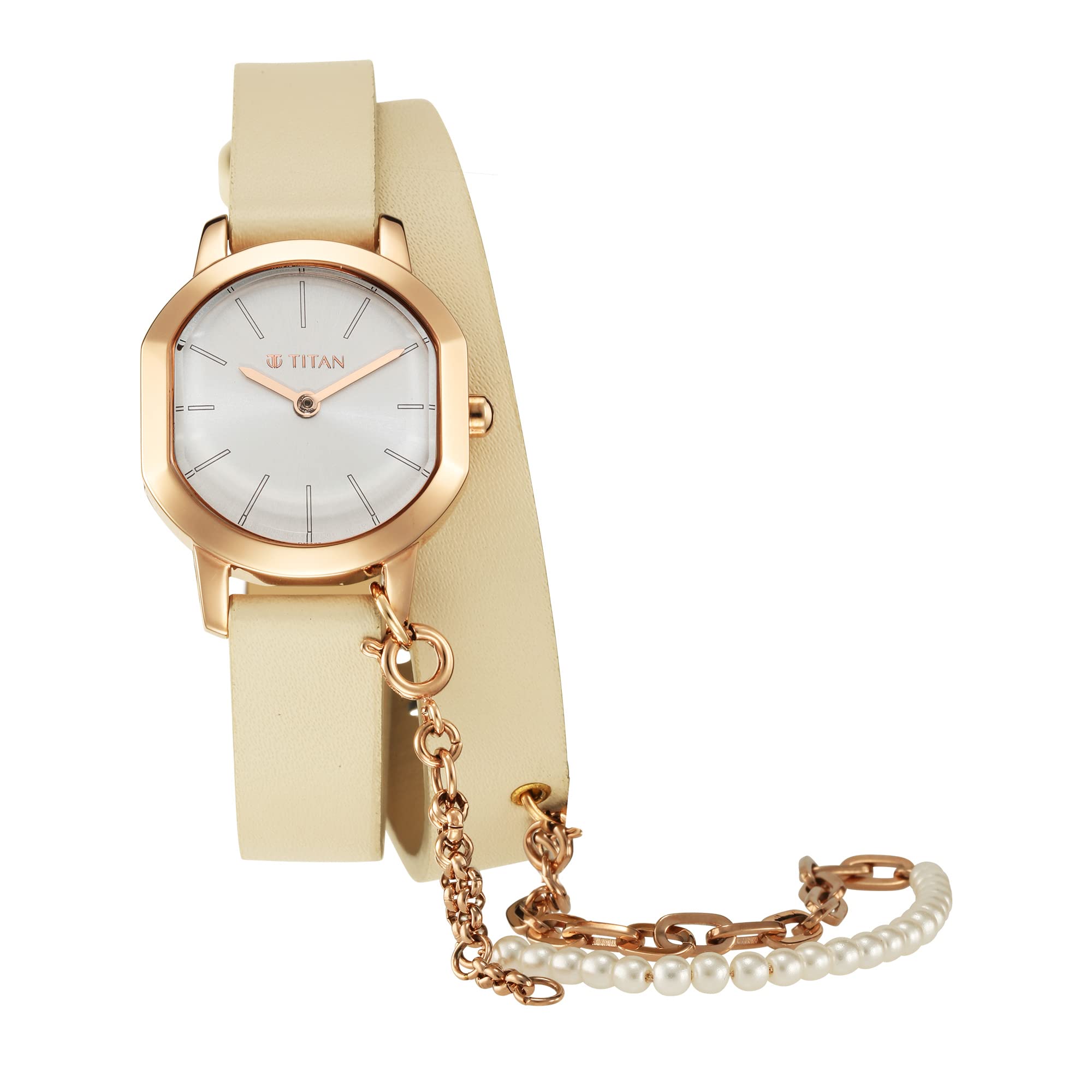 Titan Purple Unending Beauty Off White Dial Analog Leather Strap Watch for Women-NS95157WL01F (B09RF7T85L) Amazon Price History, Amazon Price Tracker