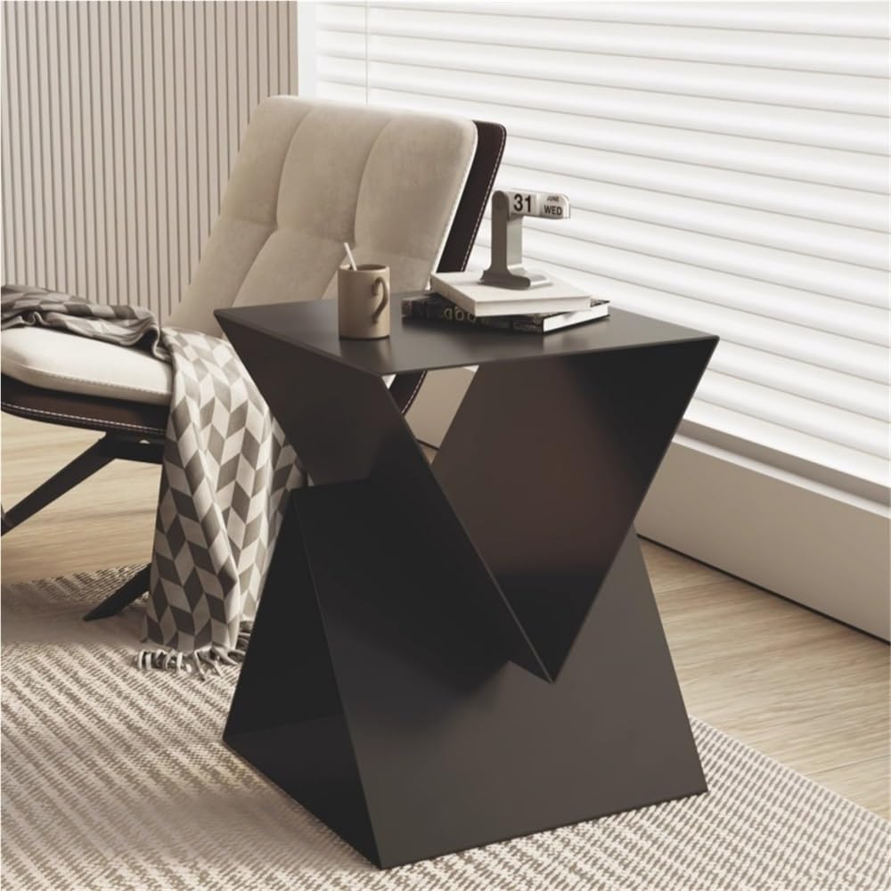 Creative Storage Side Table, Metal Coffee Table, Modern Bedside Table, Fashionable Sofa Side Table, Suitable for Living Room, Bedroom, Balcony(White)