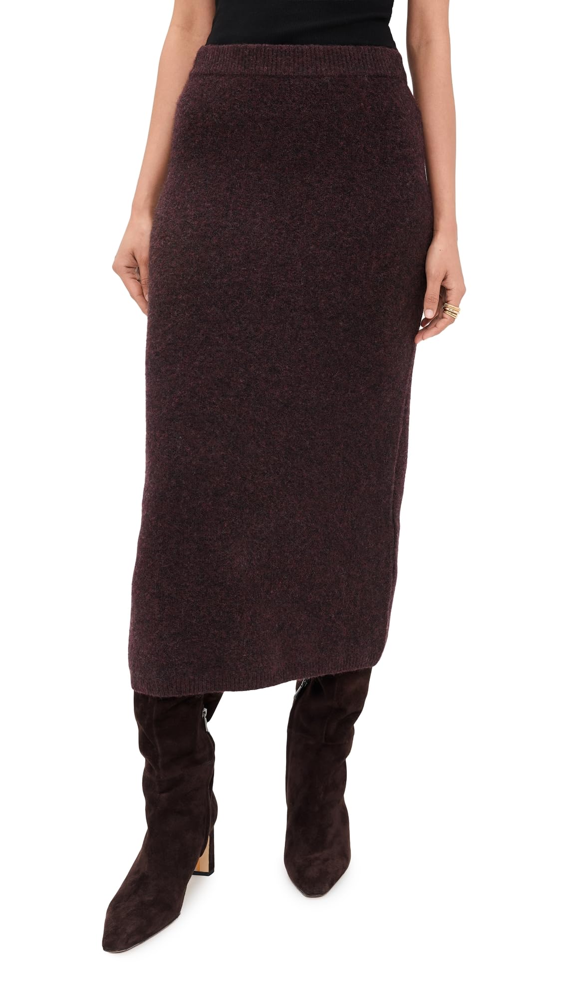 LE BOP Womens INES Knit Midi Skirt