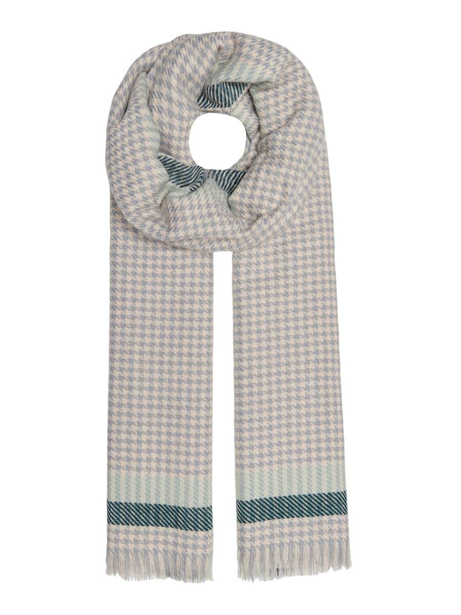 ONLY Women's Onlalberte Cockerel CC Scarf (Pack of 1), Deep teal/detail: Houndtooth AOP, One size