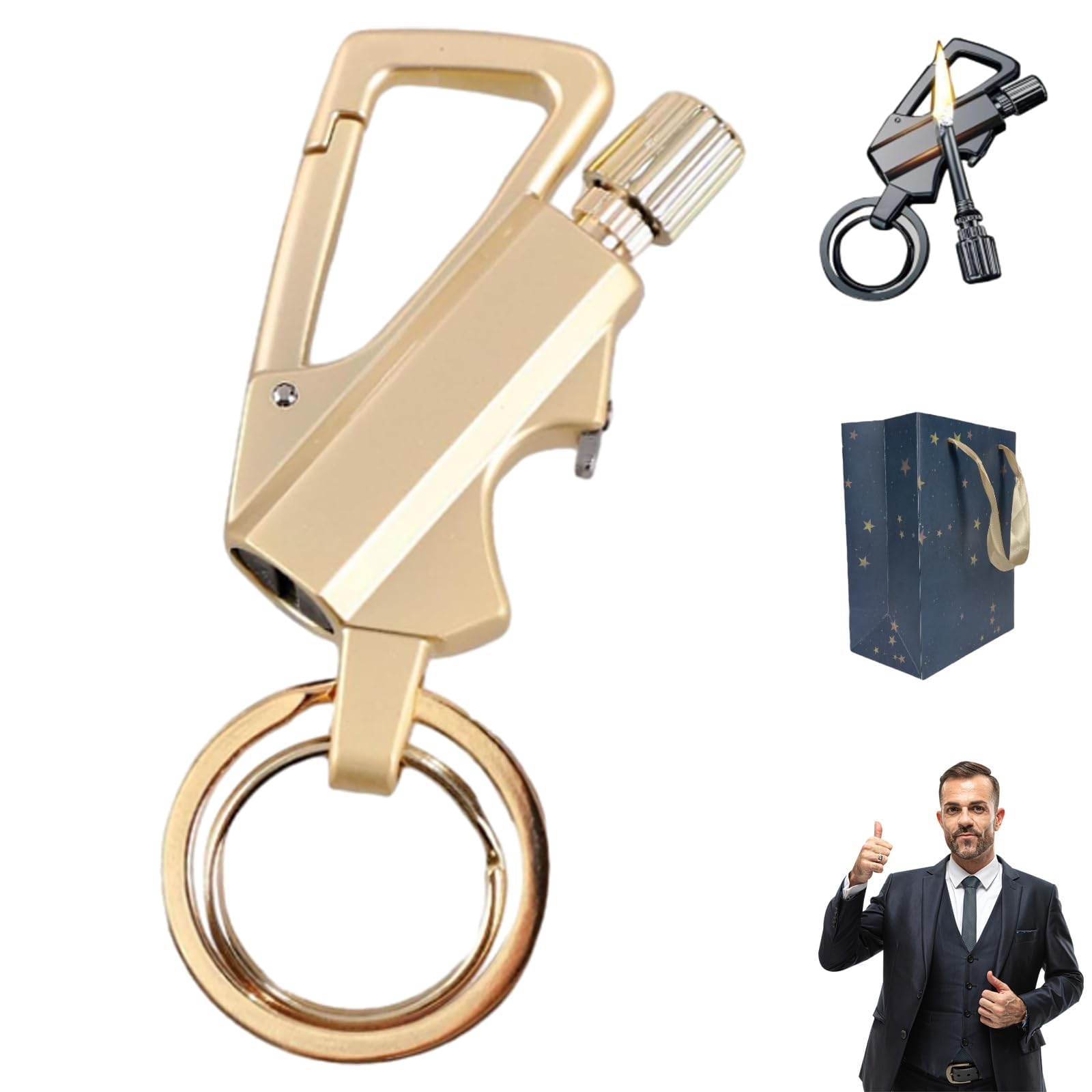 Permanent Match Infinity Lighter Keychain Lighter Match Strike Waterproof Windproof Reusable Matchstick Fire Starter for Camping Hiking Survival