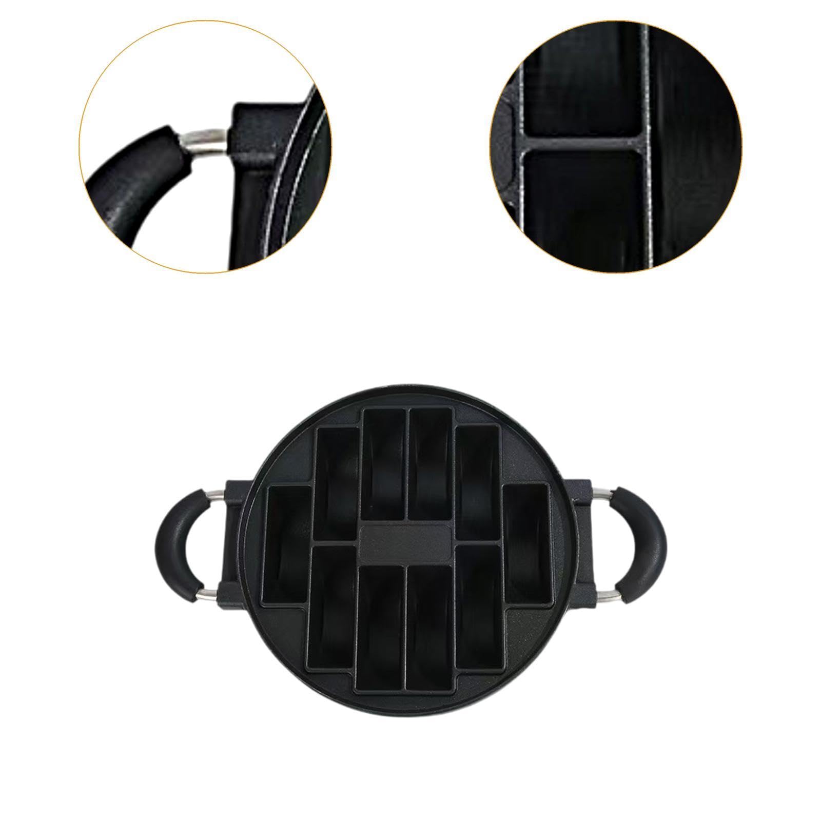 Teglia per Biscotti, Teglia per Uova E Pancake, 10 Fori, Mini Teglia Grill per Torte con Manici Laterali Ad Anello, Teglia Grill per Biscotti per Camp