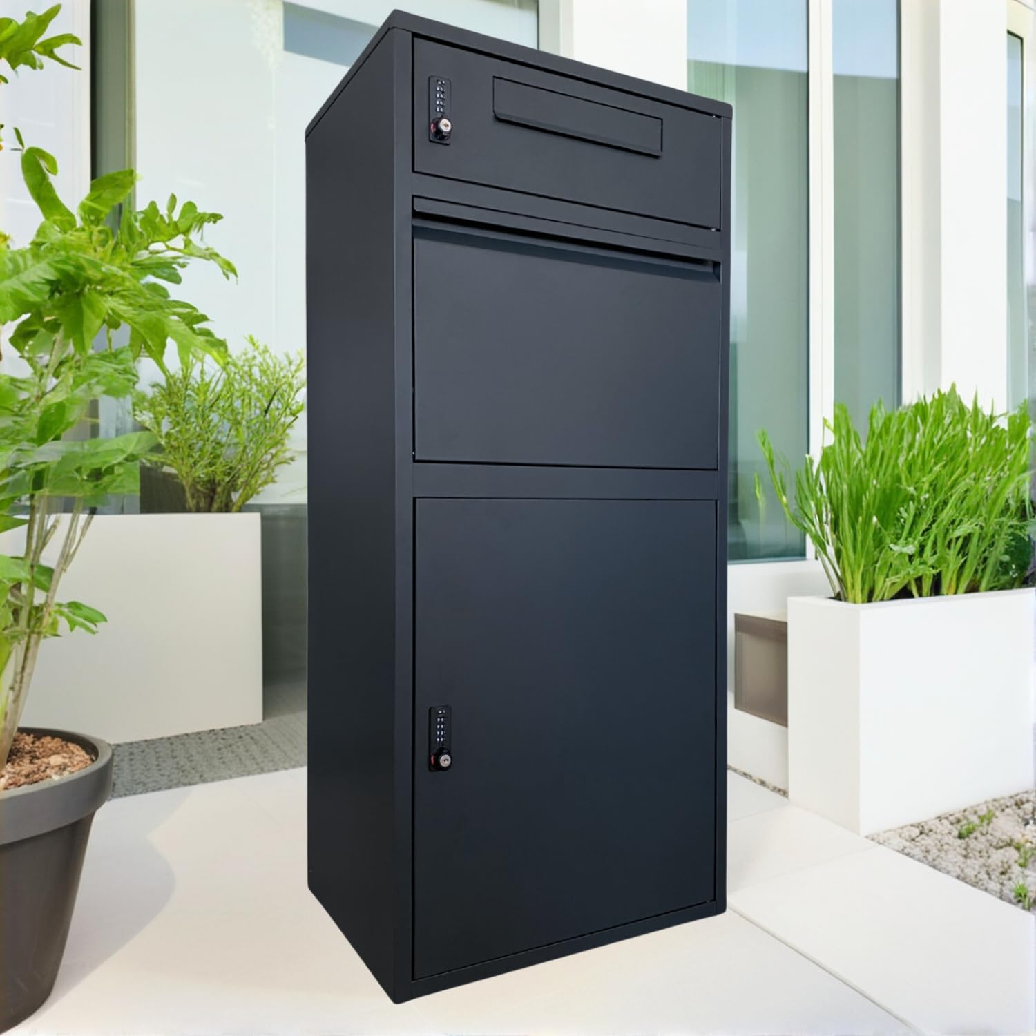 ParcelXL - Paketbriefkasten - Separater Postfach - Freistehende Paketbox - Schwarz