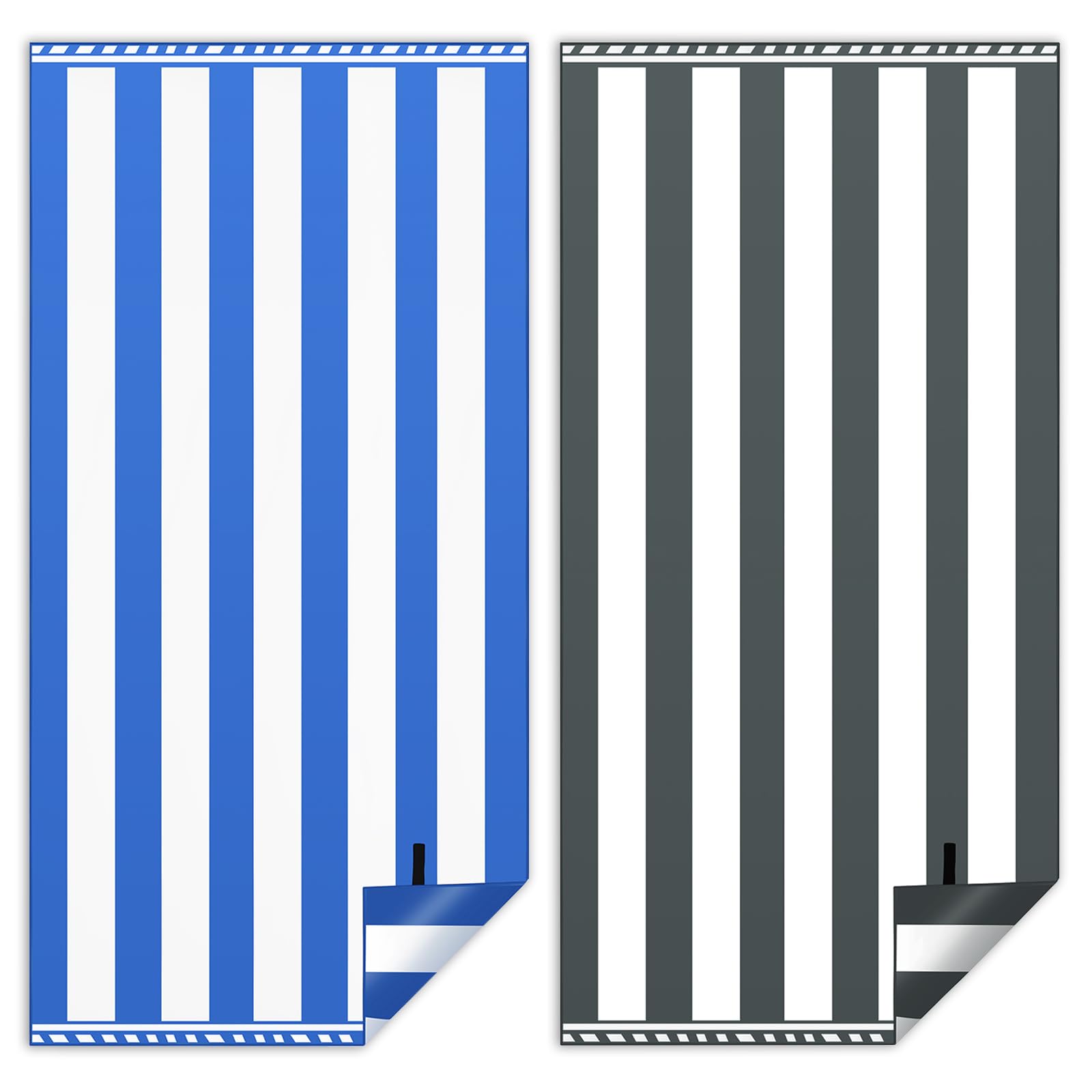 Vortix Lot De 2 Serviettes De Plage XXL 90 X 180 Cm, Grande