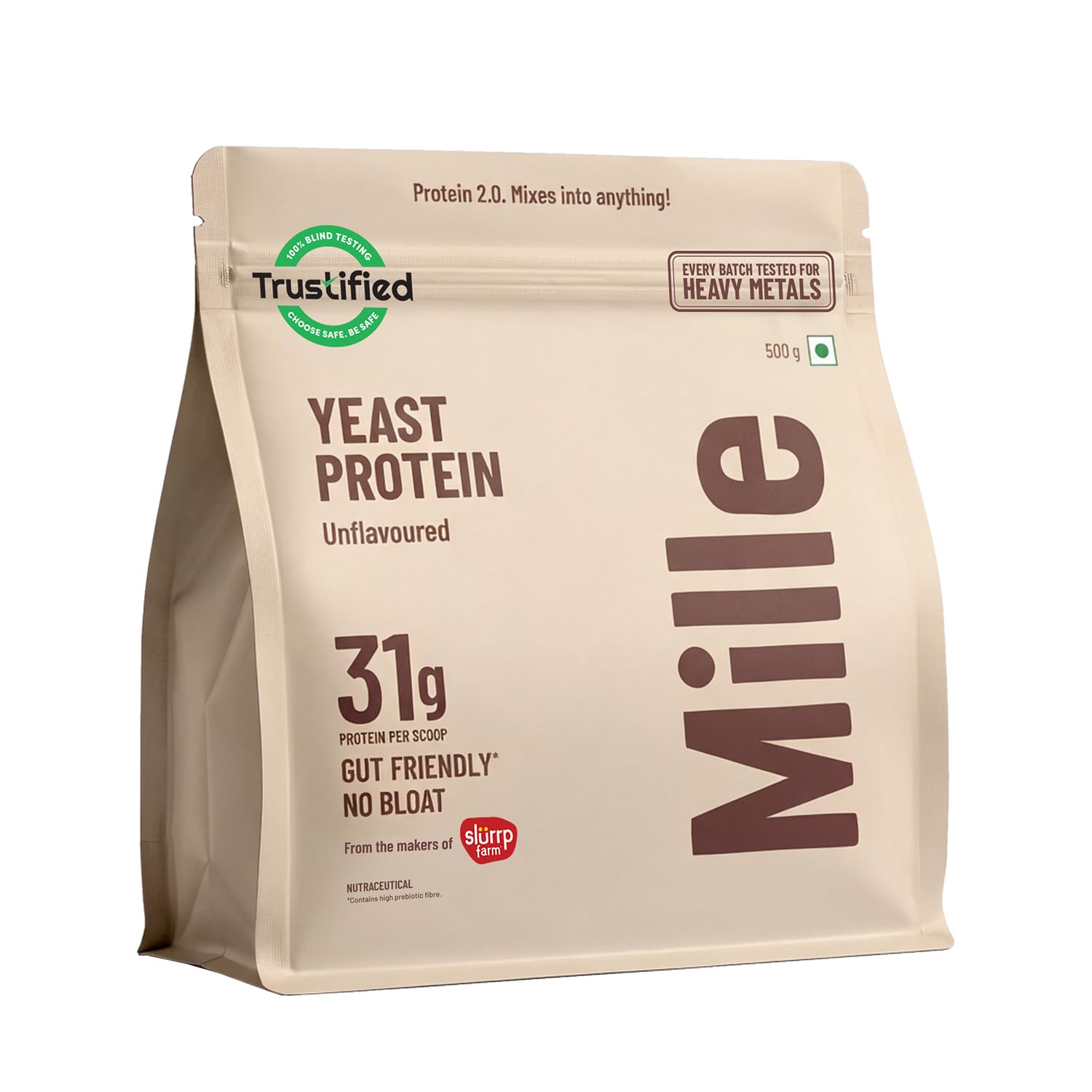 Mille Plant Protein | 31g Protein/Scoop | Unflavoured Trial Pack of 3 | Made with Fermented Yeast Protein Powder | No Bloat Vegan Heat-Stable | Has All 9 Essential Amino Acids | Mixes into Any Dish | 38g Trial Pack x 3 — Amazon image 11