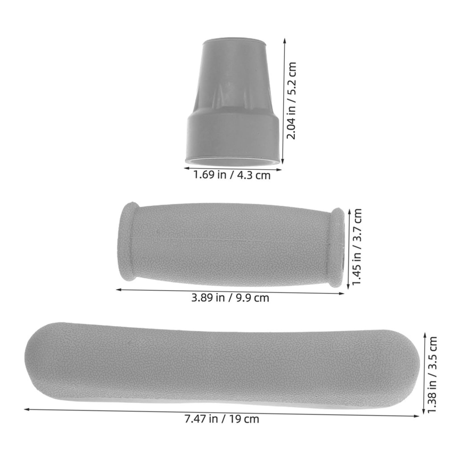 SHERCHPRY 4sets Cuscinetti Per Stampelle Imbottiti Con Coperture Per Impugnature Di Ricambio in Gomma e Punte Per Bastoni Da Passeggio Per Protezione Riparazione Degli Ausili Per Deambulazio