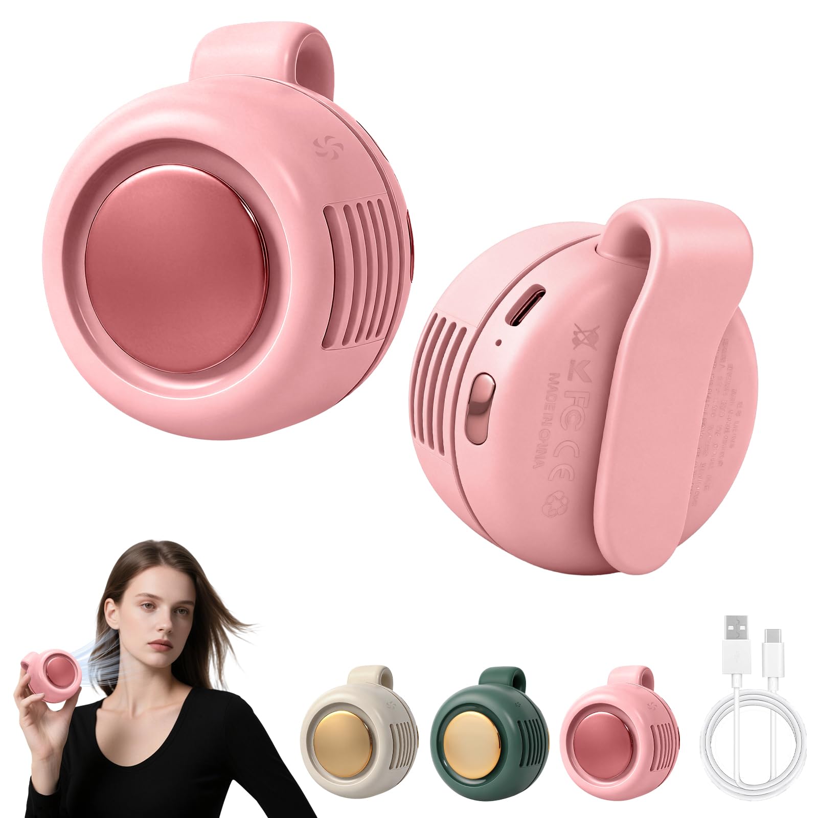 Ventilateur sans pales portable silencieux avec 3 vitesses et rotation 360 degrés