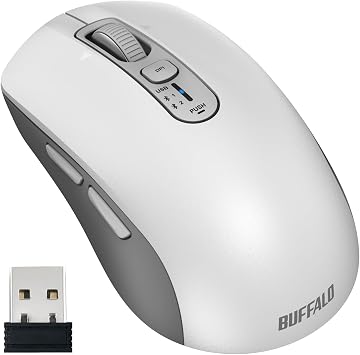 Buffalo BSMBB705WH Bluetooth Wireless Silent Scroll Tilt 5 Buttons, BlueLED, Multi-Pairing, 3 Pieces