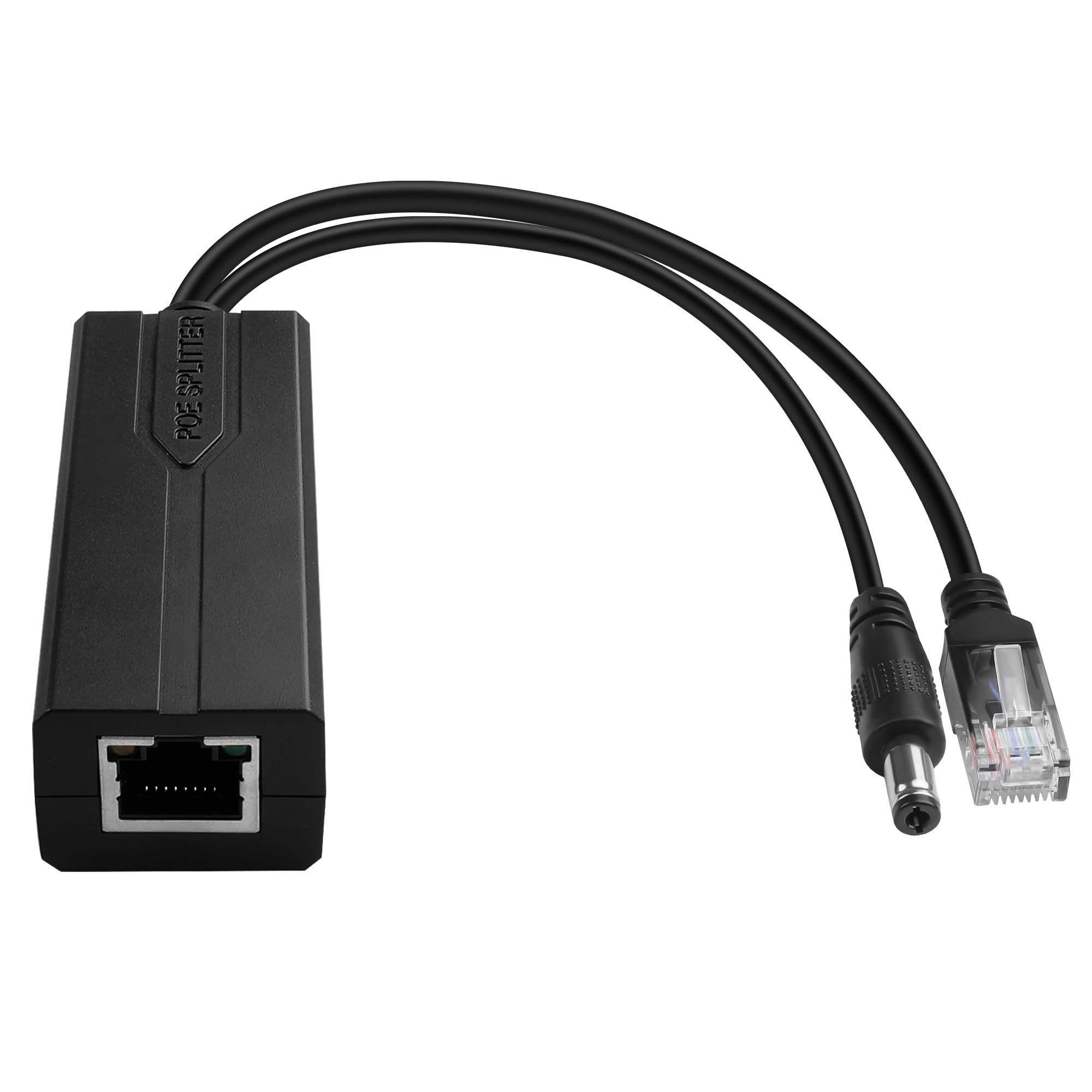 TIENFOKOTA POE Splitter Adapter 5V 2.4A Gigabit Ethernet Power Over Ethernet Splitter, IEEE 802.3Af/At. Beschikt RJ45 to DC5.5x2.1mm Interface,15W(Max),Geschikt Voor IP-camera's, Draadloze Routers