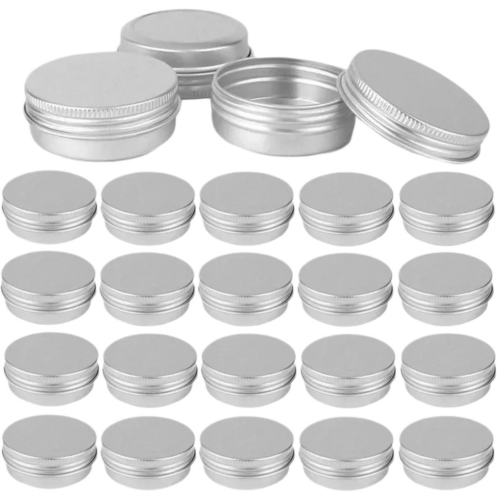 Kleine Dosen mit Deckel, Aluminium-Blechgläser, 50 Stück, Leere Silberne for Lipgloss, Balsam, Kosmetik, Tee, Kerzen, Gewürze, Reisebehälter, 5 g(10g)