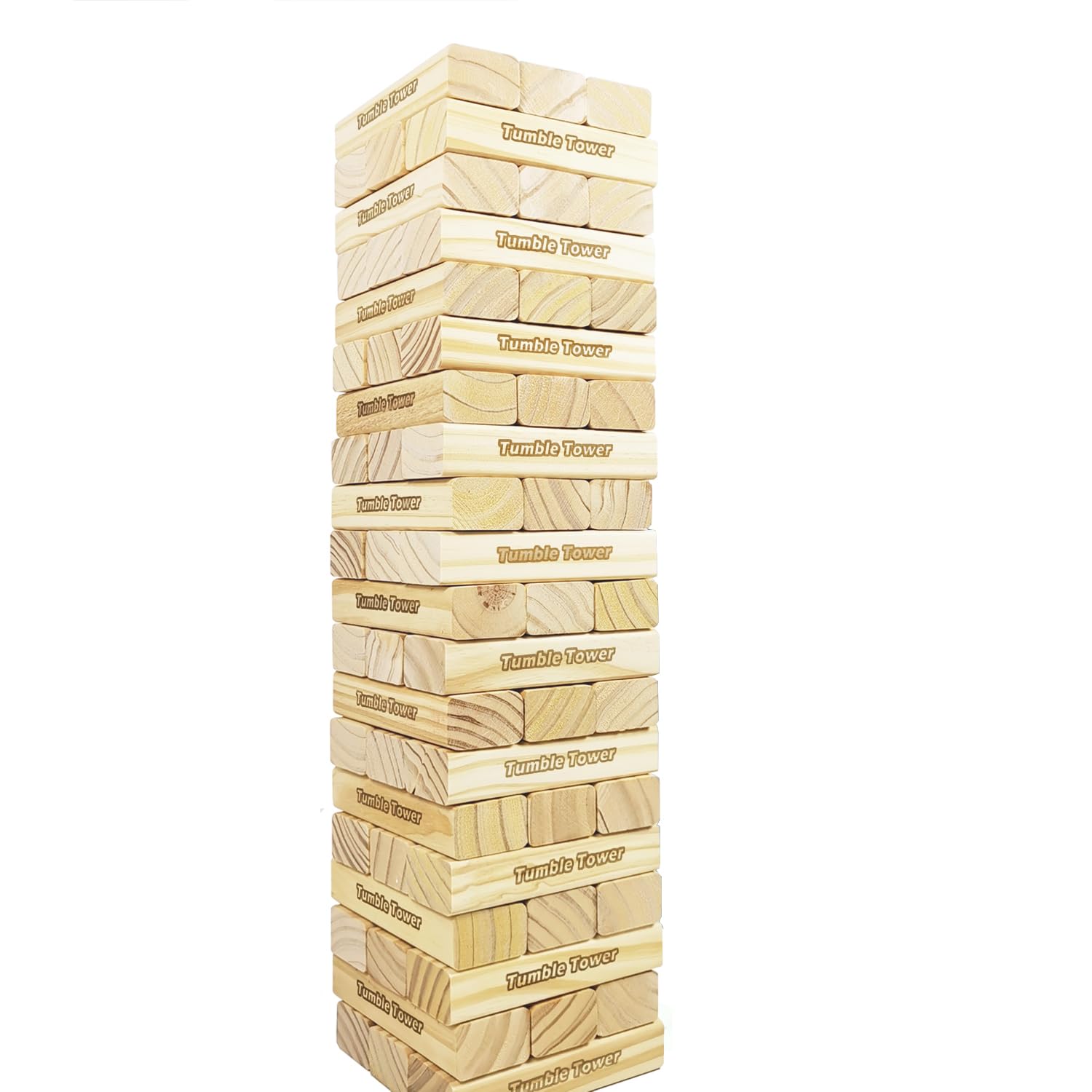 Jumbo Tumble Tower Game | 60 Pieces Wooden Toppling Blocks Toys with Carrying Case | Premium Pine Wood Material (Builds from 60cm to 150cm