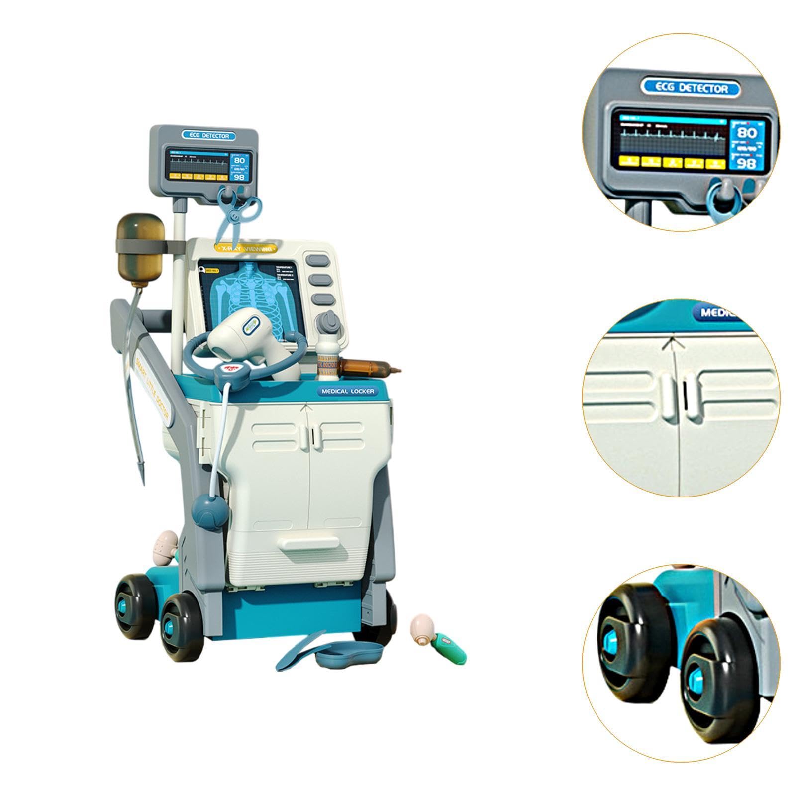 Kit da Dottore per Bambini con Carrello per Giochi di Ruolo E Apprendimento, Blu