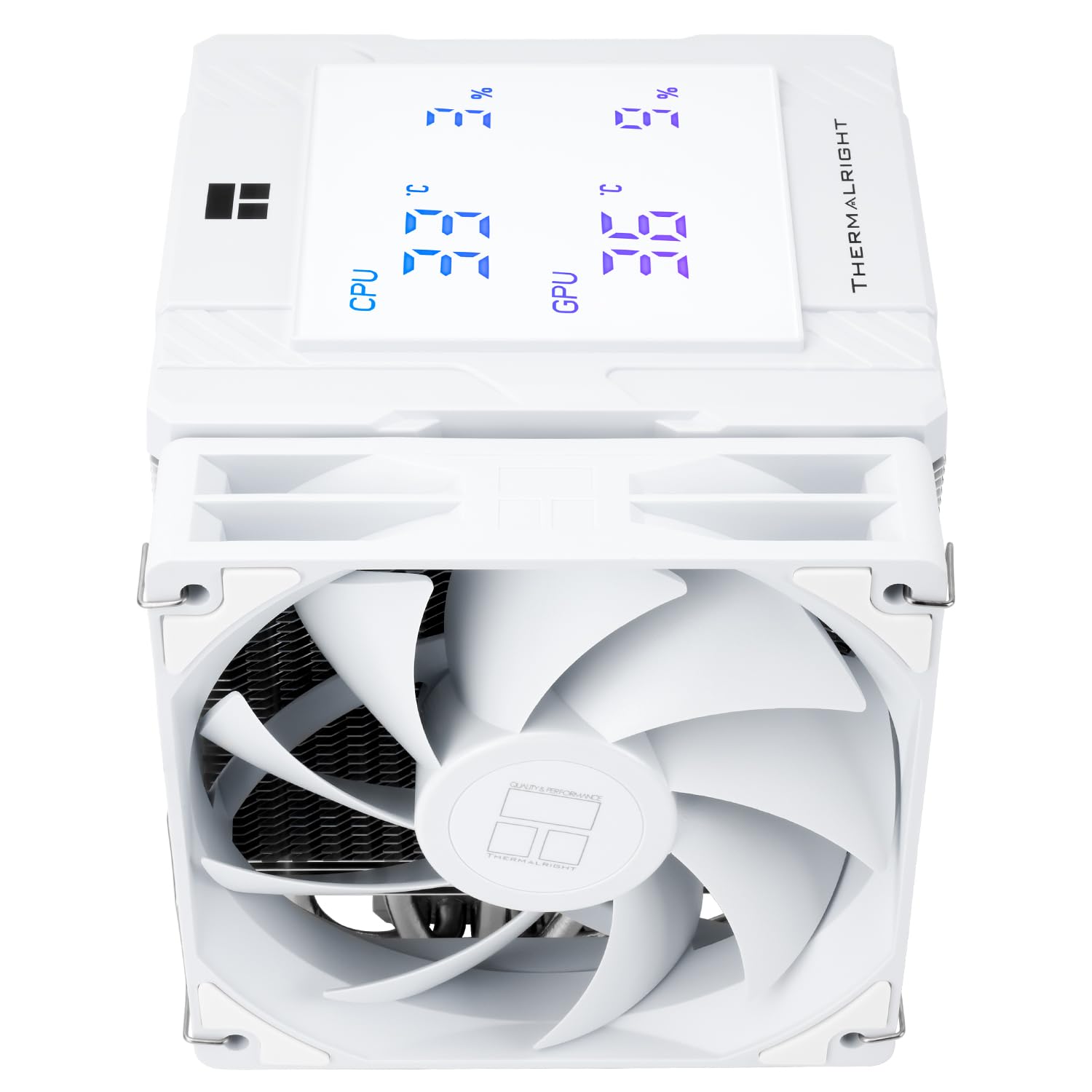 Thermalright Peerless Assassin 120 Digital White CPU Air Cooler, Digital Screen Top Cover,6 Heatpipes Computer CPU Cooler, per AM4/AM5, Intel LGA1700/1851/1150/1151/1200, PC Cooler-White