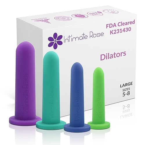 Intimate Rose Large 4-Pack Silicone Dilators for Women & Men, Sizes 5-8