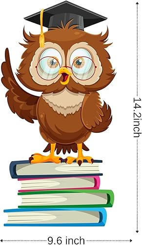 Miniatura 9 de Calcomanías de pared de búhos y libros, bonitos animales, arte educativo de pared y murales para habitación de niños, rincón de lectura, decoración