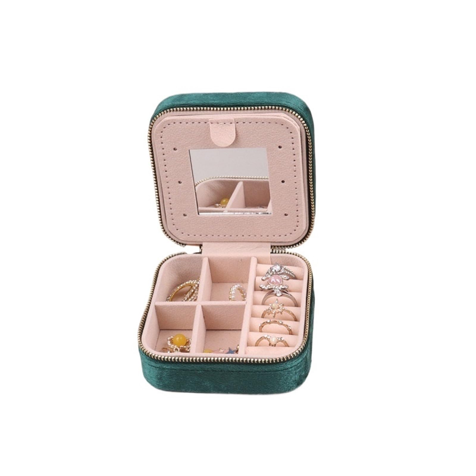 WTAXBH Jewellery Box Velvet Jewelry Storage Box For Rings Necklaces Pendants Bracelets And Accessory Display(Green)