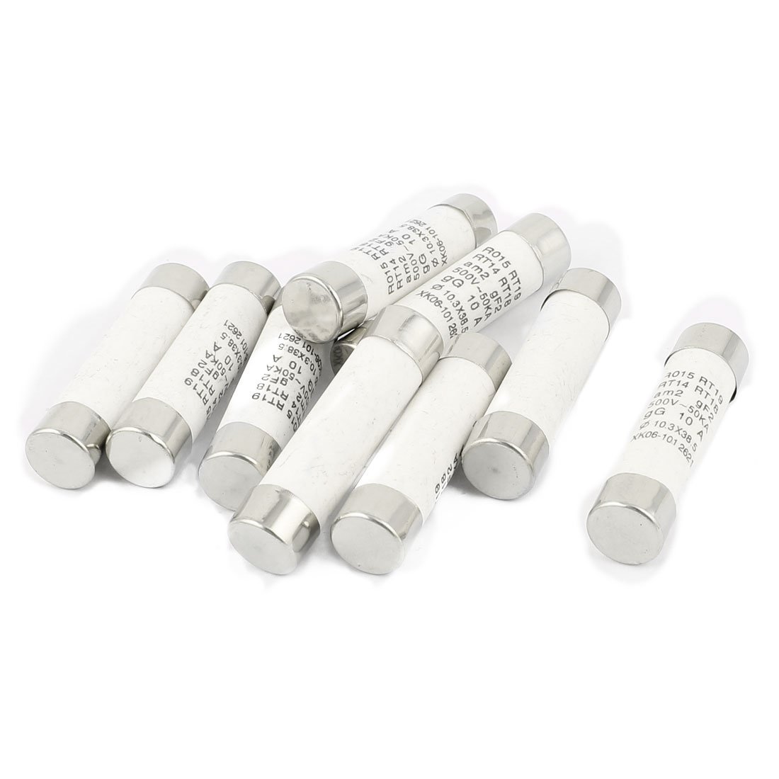 Fusible 10x38 10A AC 500V cartouche céramique RO15 RT18 pour porte-fusible