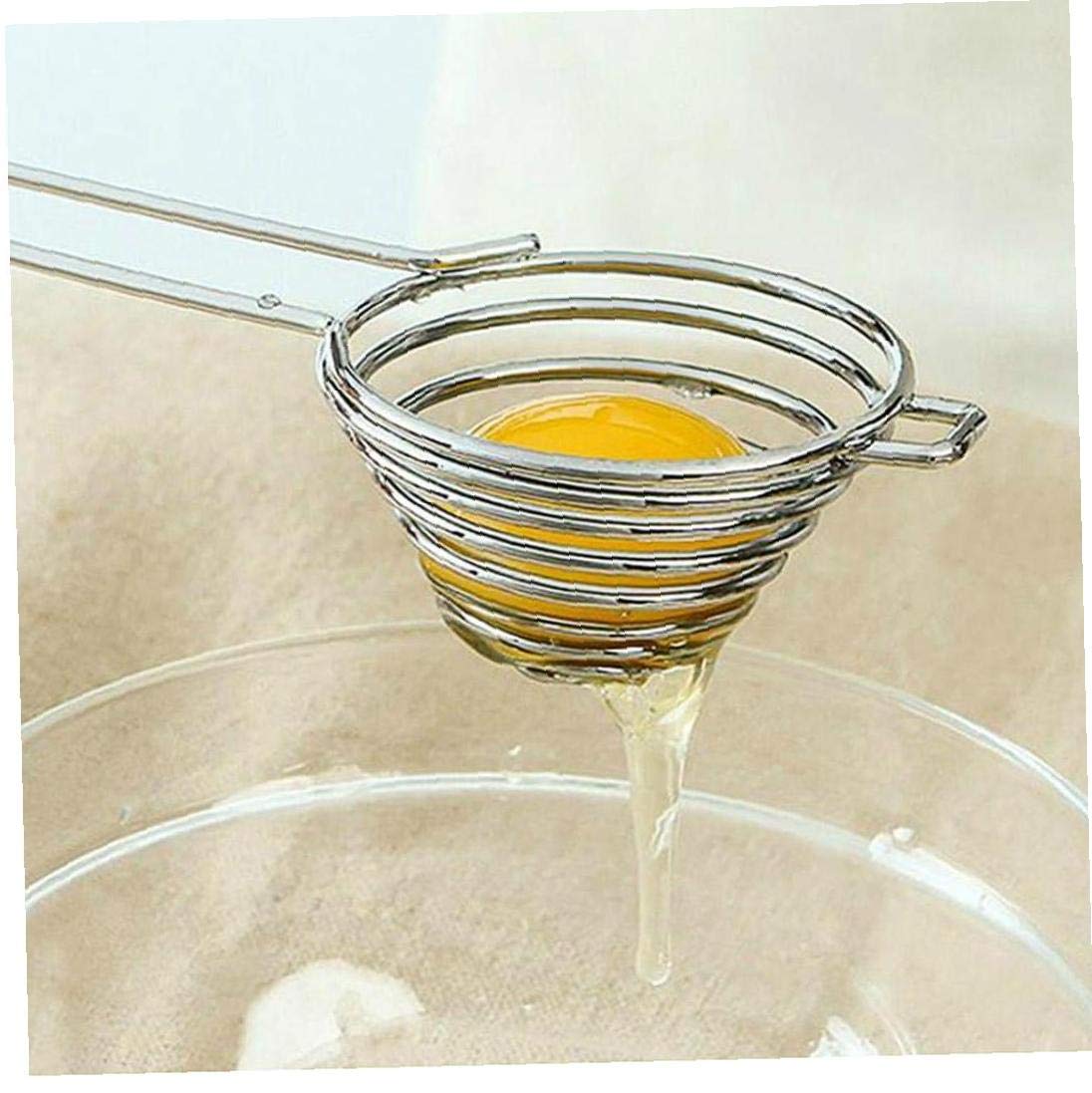 Separatore per uova, separatore in acciaio inox, separatore per filtro bianco tuorlo d'uovo, utensile da cucina portatile, lavabile in lavastoviglie