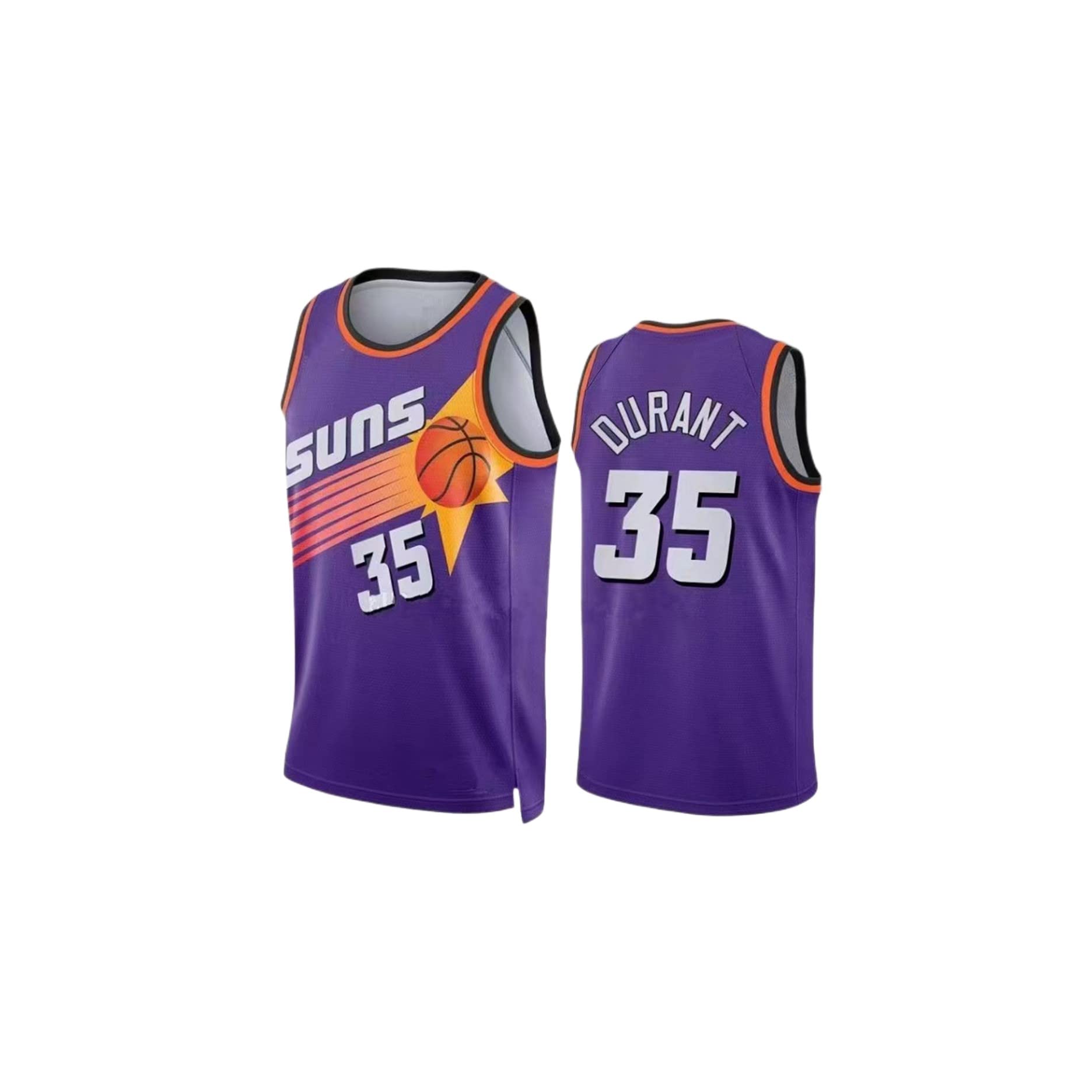 CLZWFZ Basketball Jersey Shirt, Adult Basketball Jersey, Basketball Sleeveless Suit, Basketball Sportswear, T-Shirt Vest, Youth Sweatshirt,Multi-Size Basketball Jersey,# 35 Purple,S 1221SUNY