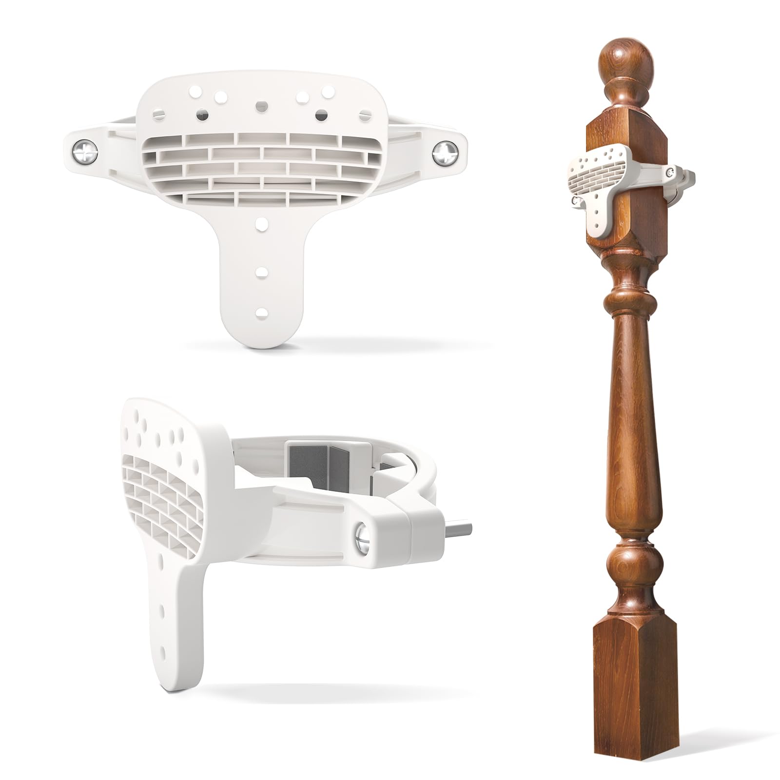 Babelio No Hole Stairway Baby Gate Mounting Kit - Fits 2.7-3.5" Wide Square or Round Stair Banisters with The Same Upper and Lower Sides (2-Pack)