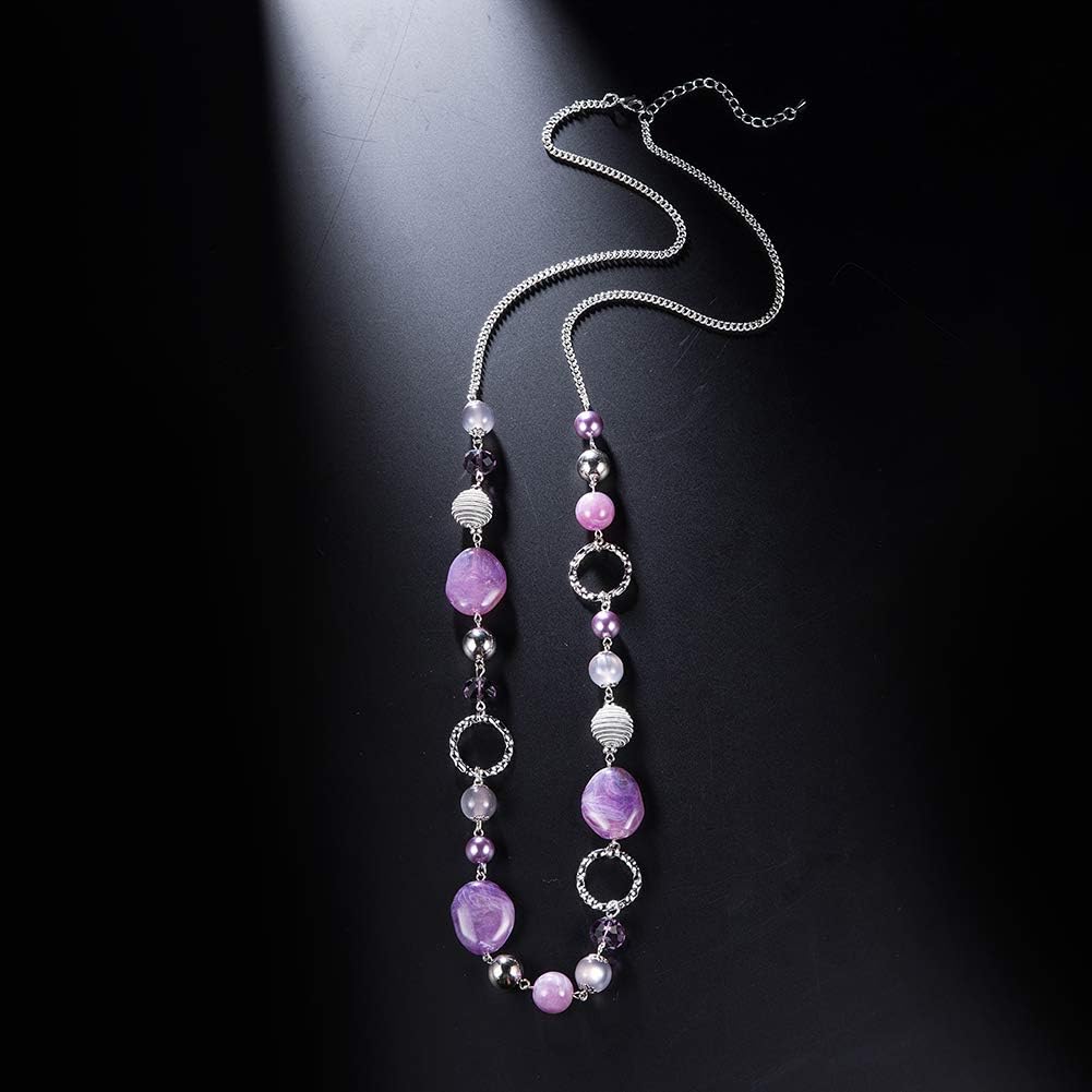 PEARL&CLUB Long Beaded Necklaces For Women - Sweater Chain Fashion Jewelry Necklace Gifts For Women - Image 6