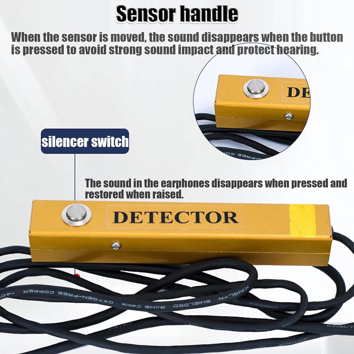 Detector de fugas de agua, sensor geófono eléctrico profesional para obras de construcción, sensor de fugas de tubería oculta subterráneo para una detección precisa