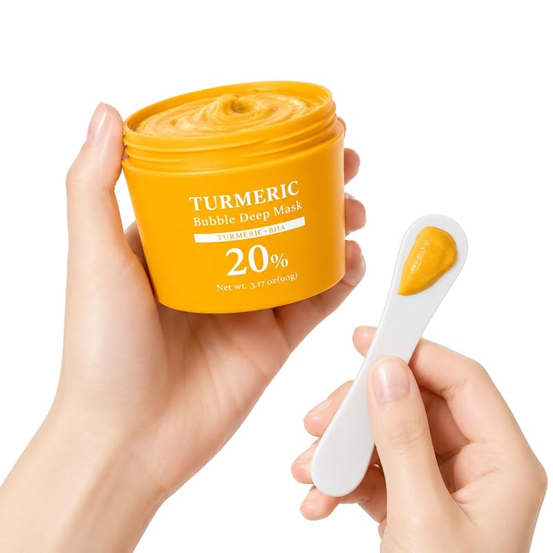 Máscara facial de argila com bolhas e cúrcuma, 90 g