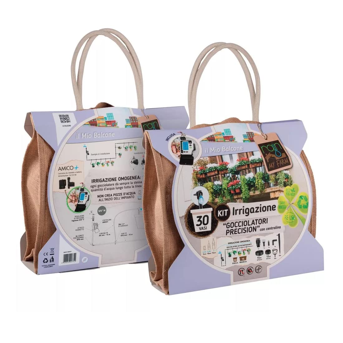 Kit di irrigazione a goccia per balconi: soluzione semplice e automatica per mantenere le piante idratate. Programmatore di irrigazione automatico per vasi. Irrigazione a goccia per fioriere e vasi