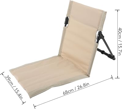 Luqeeg Beach Mat Lounge Chair, Portable Reclining Beach Mat with Backrest, Foldable Camping Sand Chair, Includes Tote, Ideal for Sunbathing, Tanning, Outdoor Activities