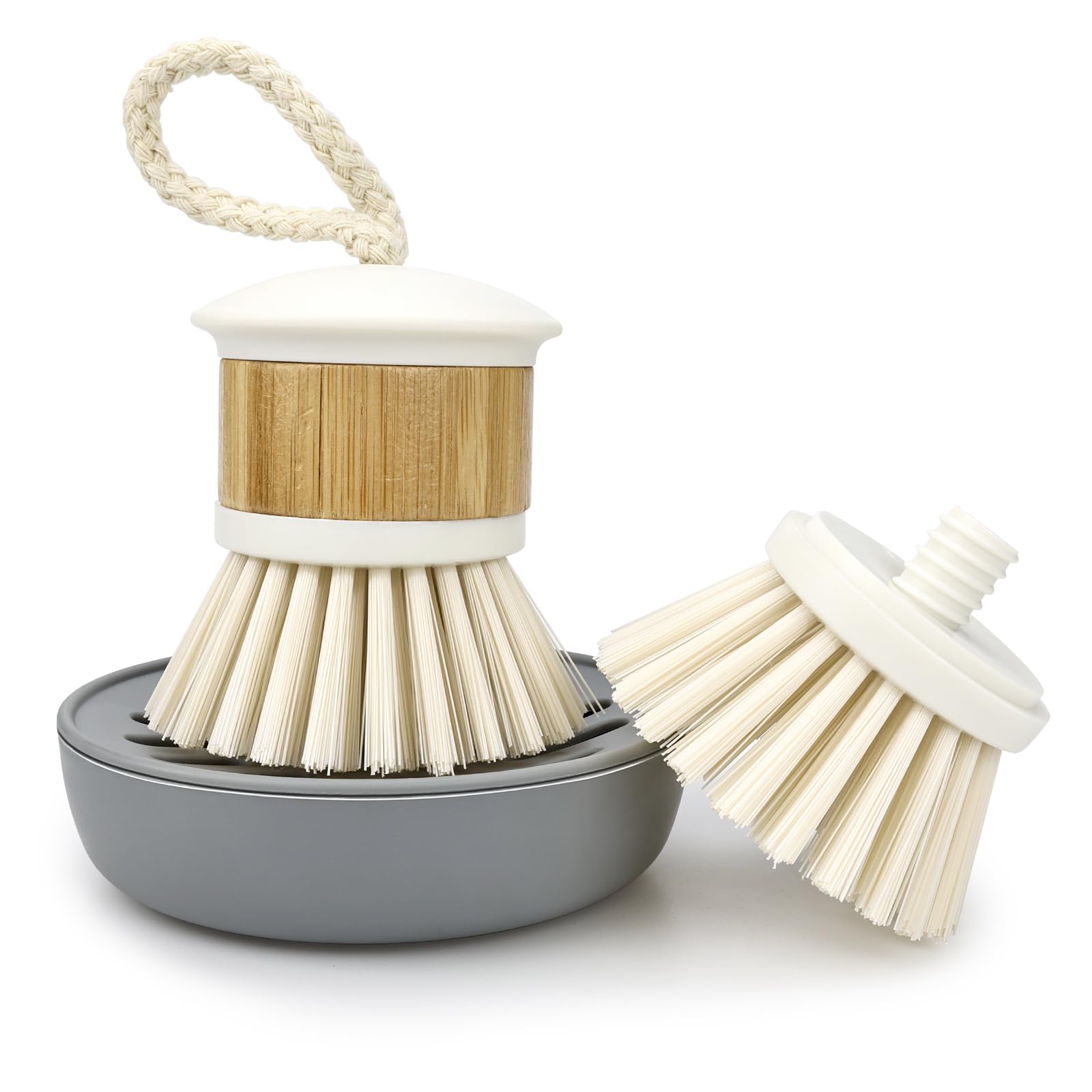 Bamboo Scrub Wooden Dish Brush - Dish Brush, Bamboo Dish Brush, Bamboo Dish Scrubber, Bamboo Scrubber for Dishes, Palm Brush Dish Scrubber for Cleaning Dishes, Kitchen Utensils etc.