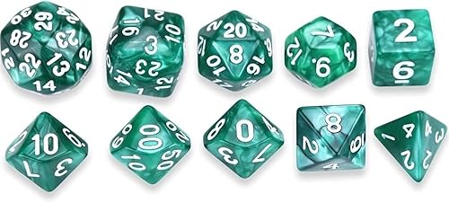 Miniatura 3 de Dados acrílicos de poliéedro con números creativos con una bolsa plateada, dados de entretenimiento multifacetas para el hogar, tablero de bar DND