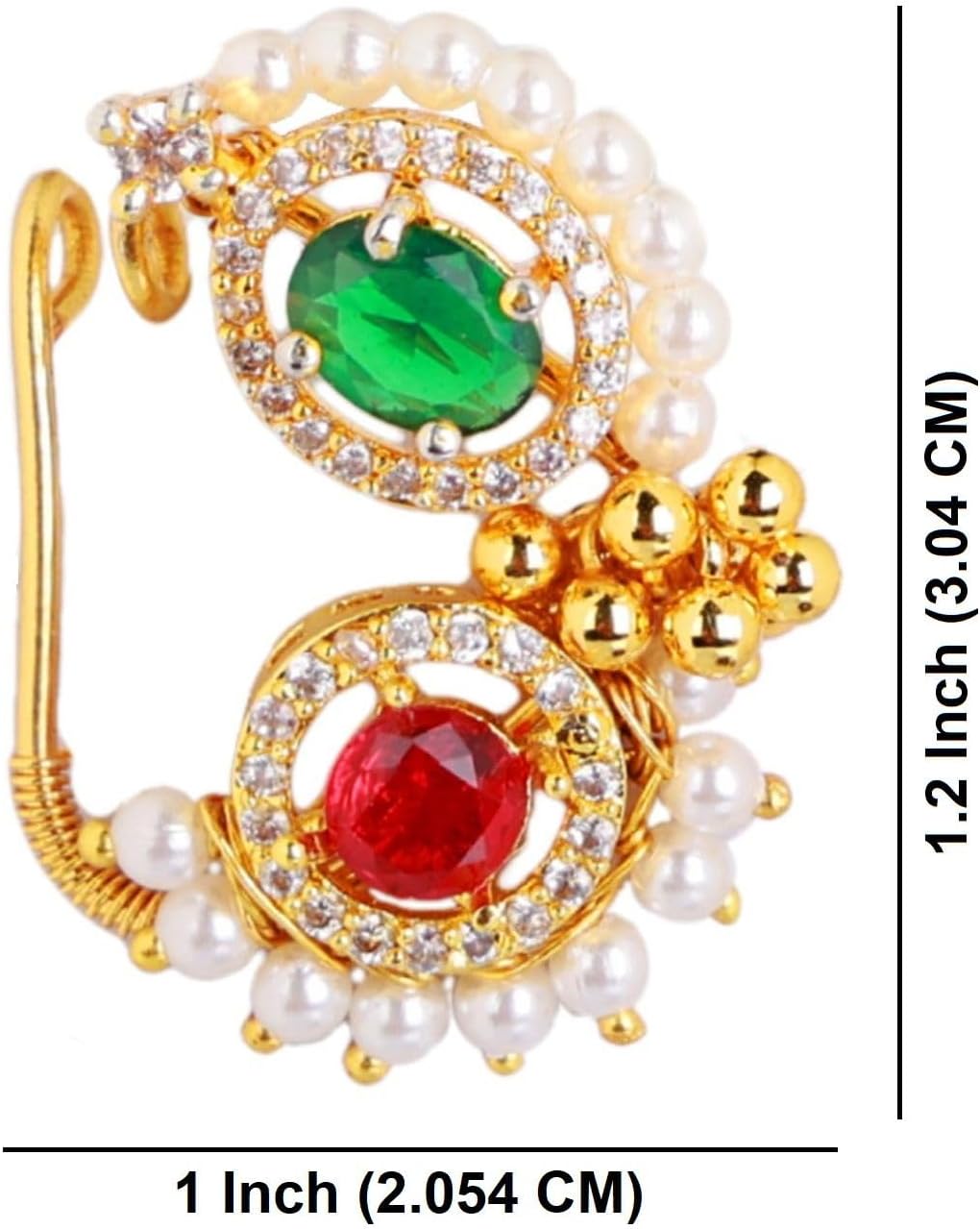 Efulgenz Indian Jewelry Nathani Fake Nose Ring Stud Non Piercing for Women