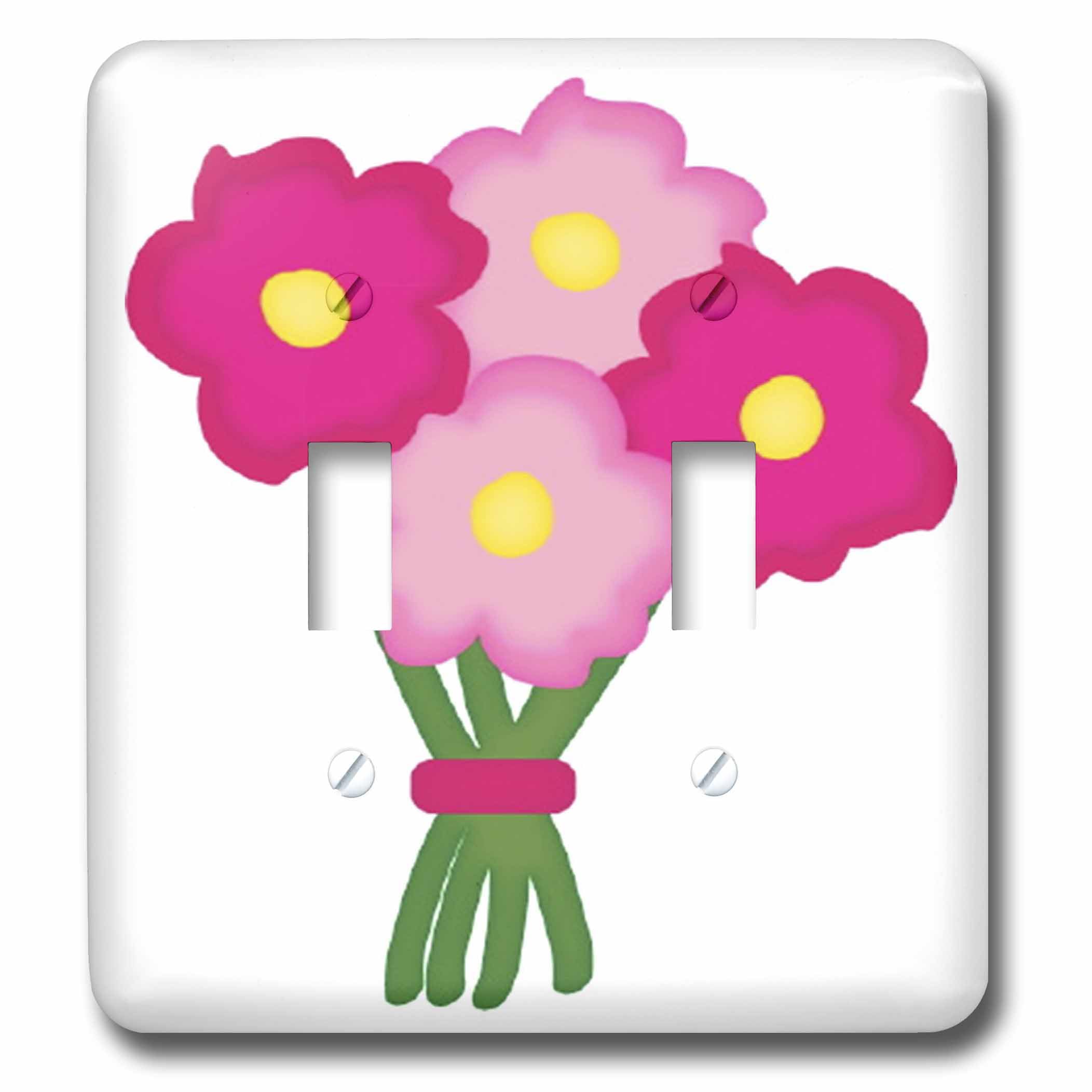 Interrupteur à bascule double floral pop pink n fuchsia pour salon et chambre