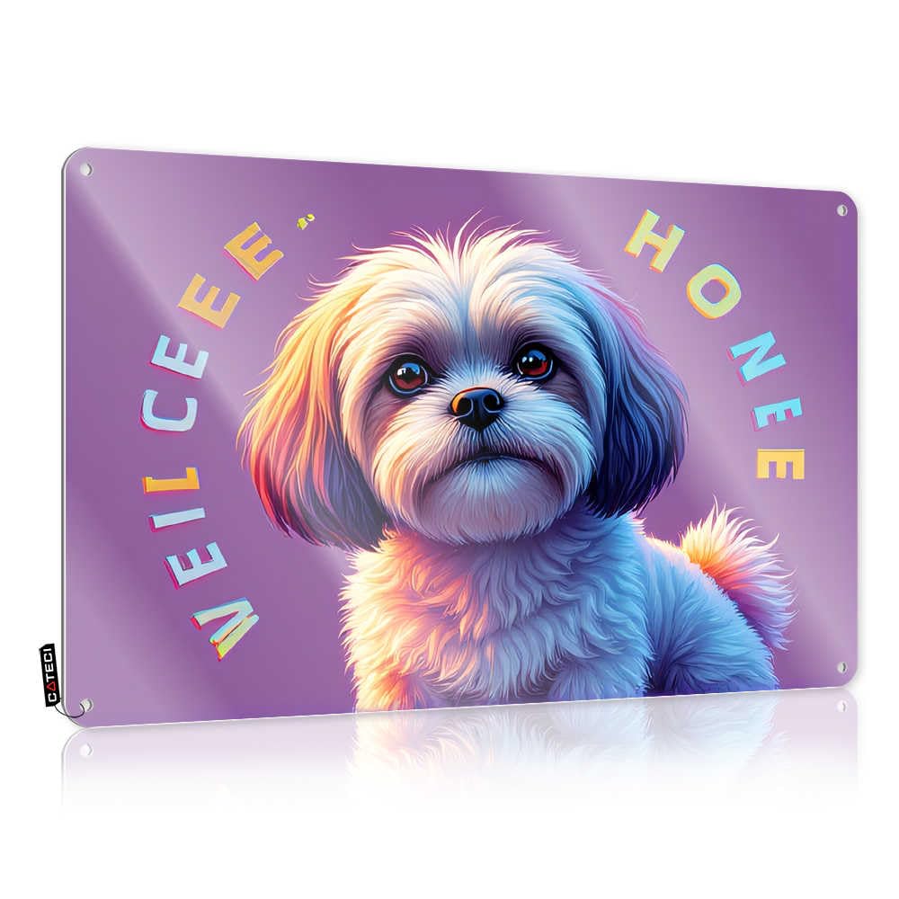 Fzfn Colour Decor Beauty Vintage Style | Colorful Pup: A Whiskered Wonder Decorative Ideas Home Decor(30X40cm)